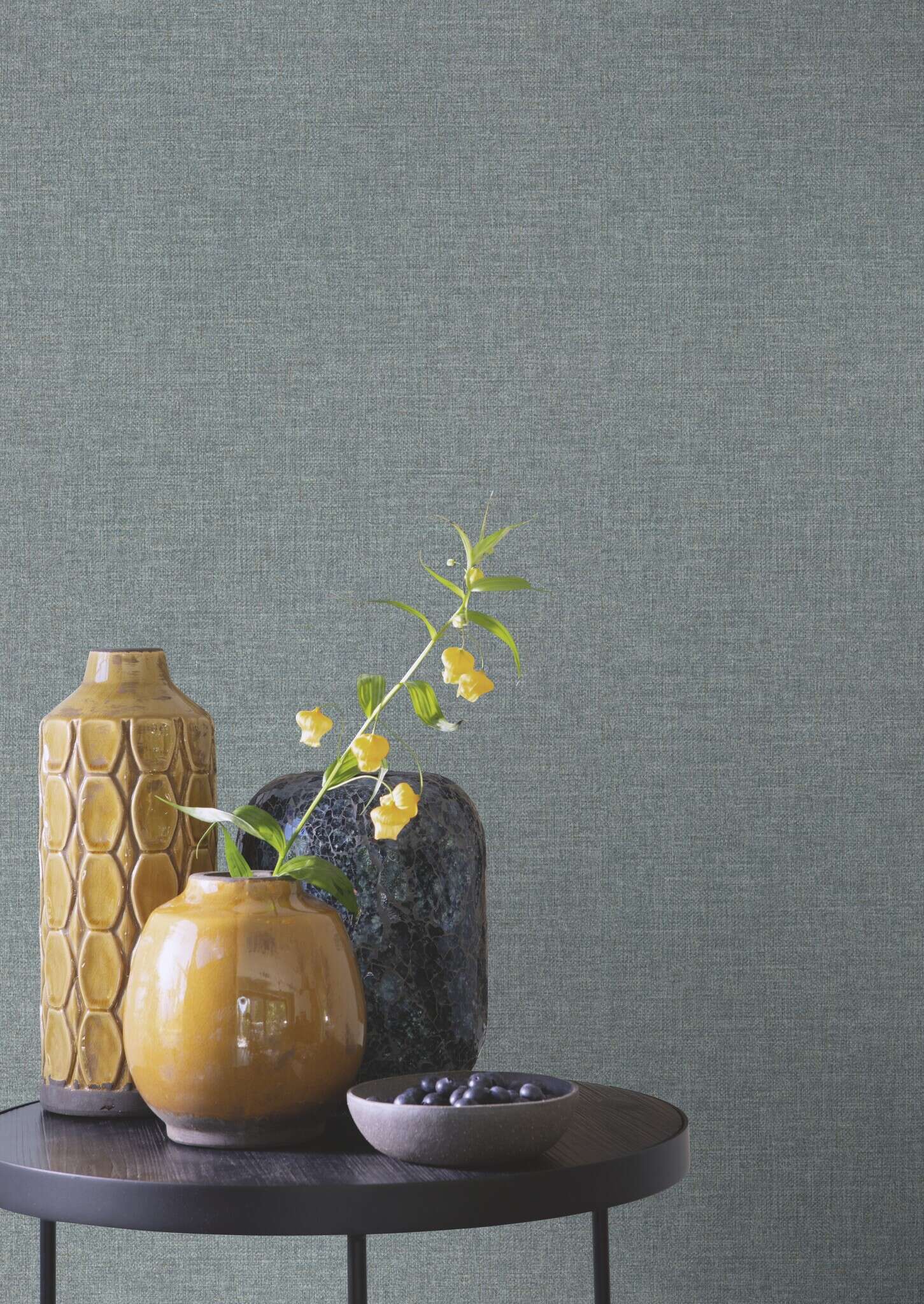Non-woven wallpaper with a textile look in blue - Noble Zen Nuno 435658