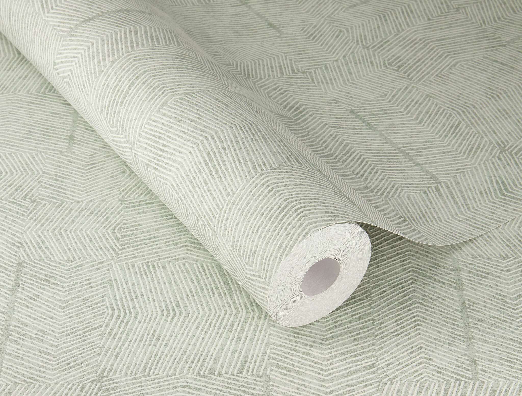 10-412758 Detailaufnahmen 1 Abstract non-woven wallpaper with a green line pattern, In Bloom – Kurt 412758