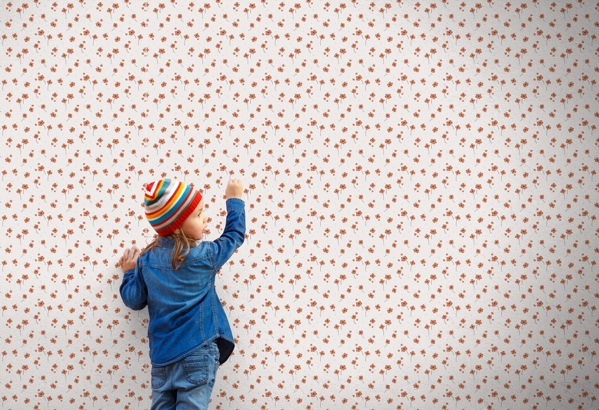 10-300087 Raumsituationen 2 Wall mural Little Flowers in Red | Roomblush - RB002-RC