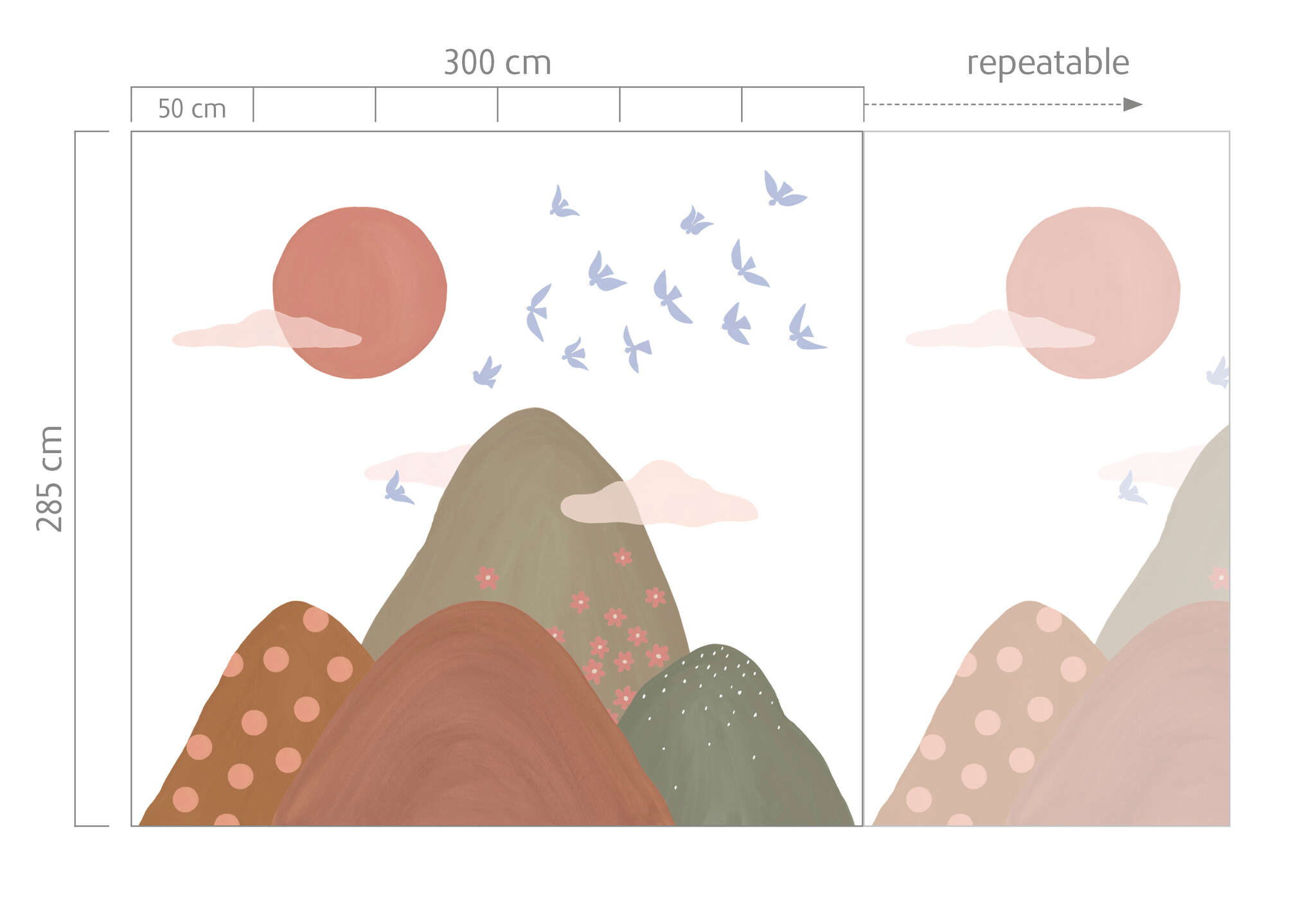 10-300027 Bildauschnitt 1 Wall mural Mountain Tops in Orange | Roomblush - RB353