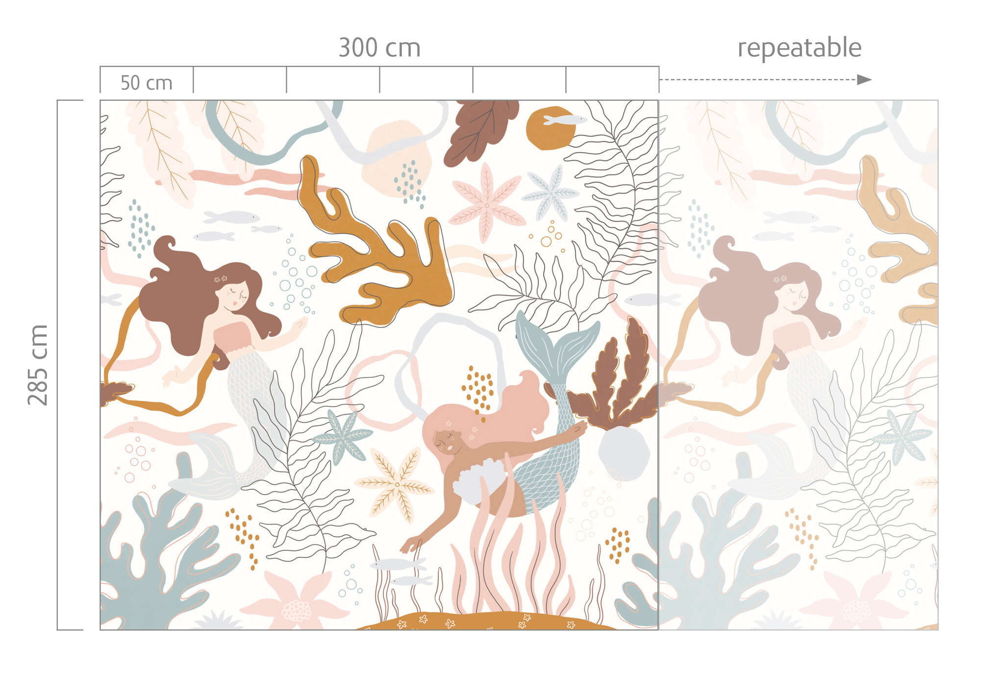 10-300019 Bildauschnitt 1 Wall mural Mermaid in Pink | Roomblush - RB010-RC