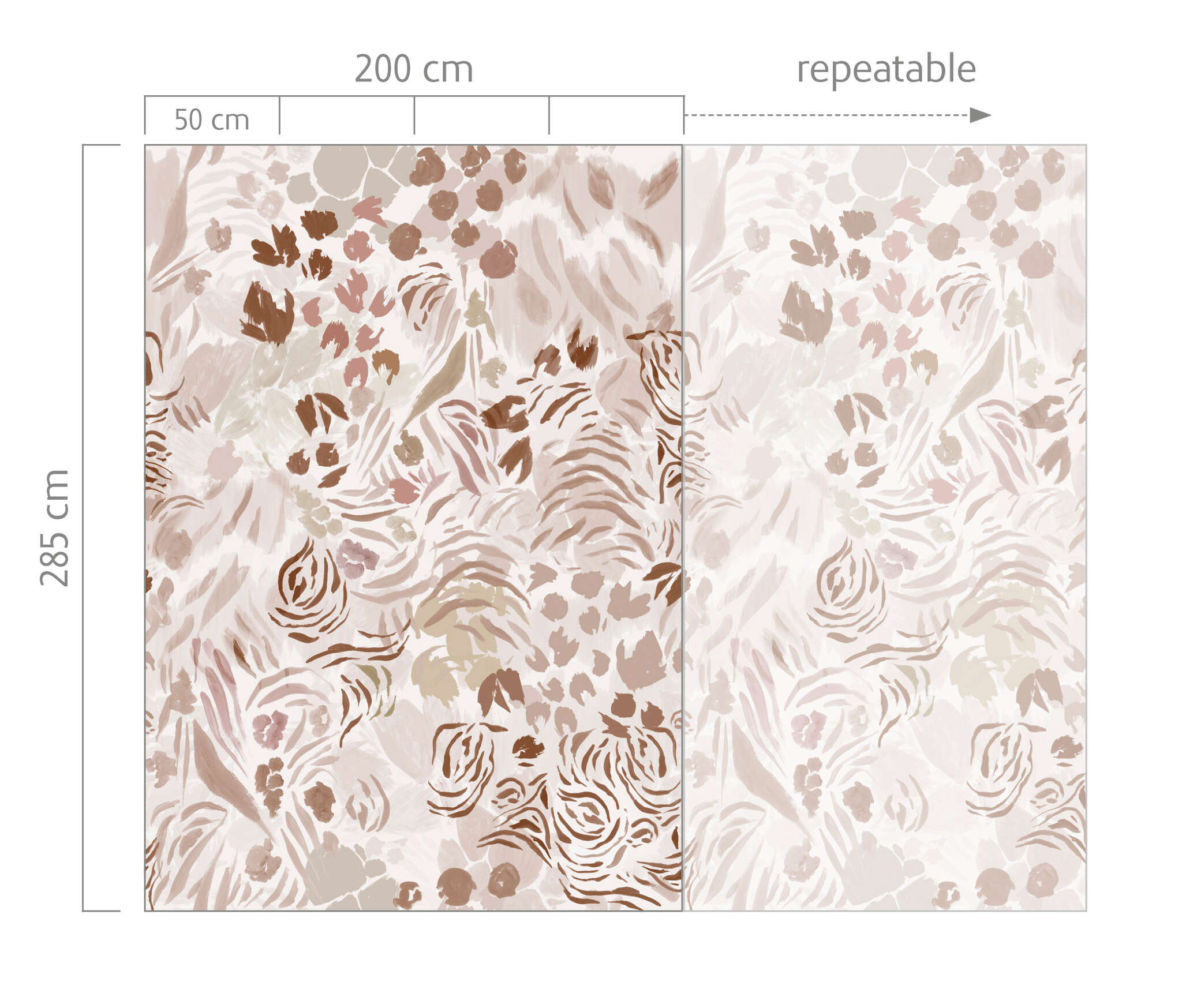 10-300189 Bildauschnitt 1 Wall mural Animals in Brown | Roomblush - RB337
