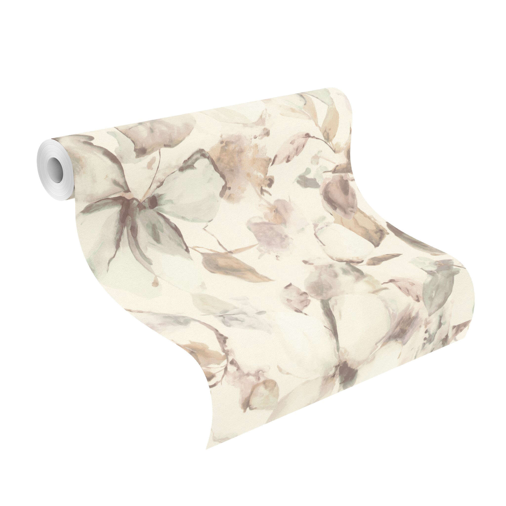 10-481235 Rolle abgerollt 1 Non-woven wallpaper in cream Florentine IV 481235