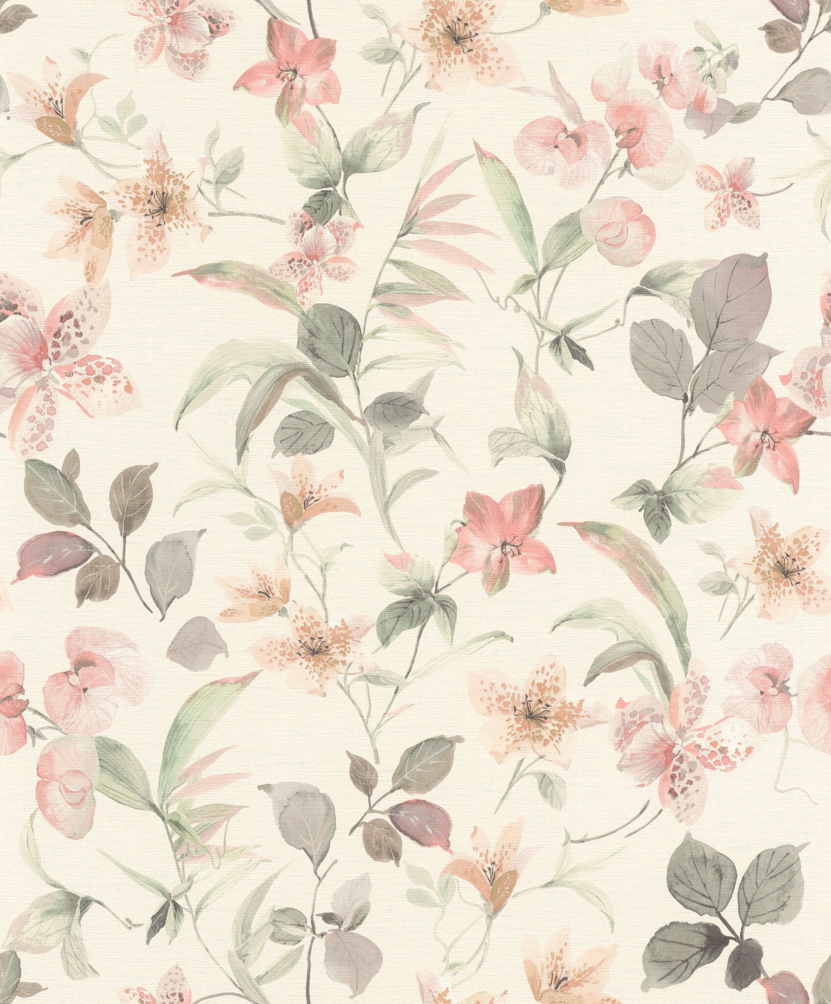 Blumenwiese Vliestapete in Beige tesa x rasch WEU 371376