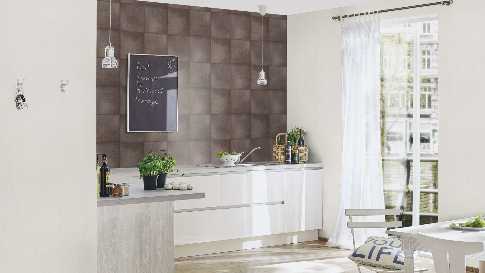 10-419139 Raumsituationen 3 Felloptik Vliestapete in Braun-taupe Selection 419139