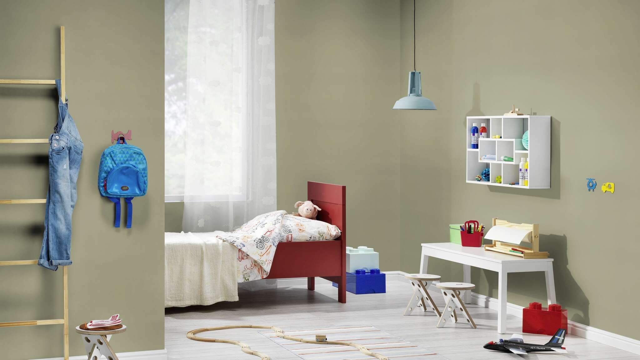 10-692709 Raumsituationen 4 Une chambre avec Papier peint uni avec une texture textile