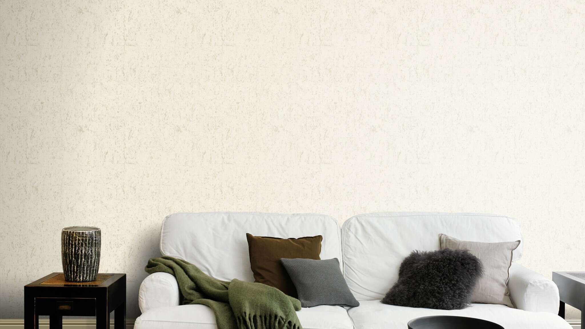 10-538311 Raumsituationen 6 Room with Wallpaper with vintage cork look