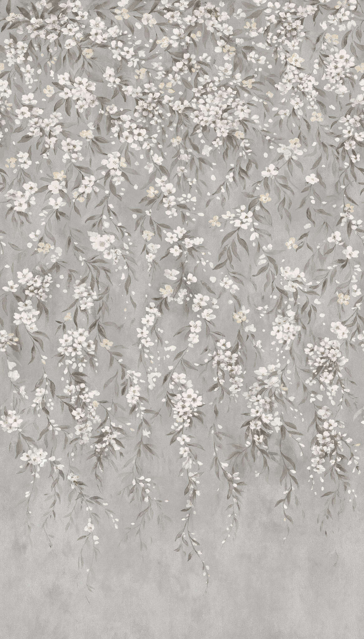 10-368055 Artikelscan 1 Floral tendrils wall mural in grey - Whispering Blossoms Noble Zen 368055