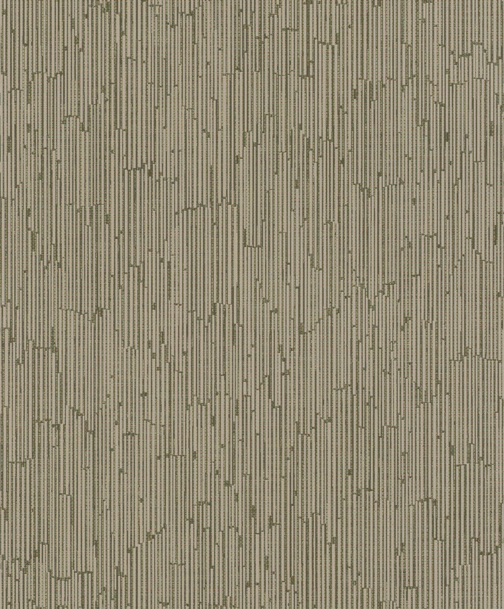10-312645 Artikelscan 1 Olive green non-woven wallpaper with pronounced vertical lines and a slight depth effect