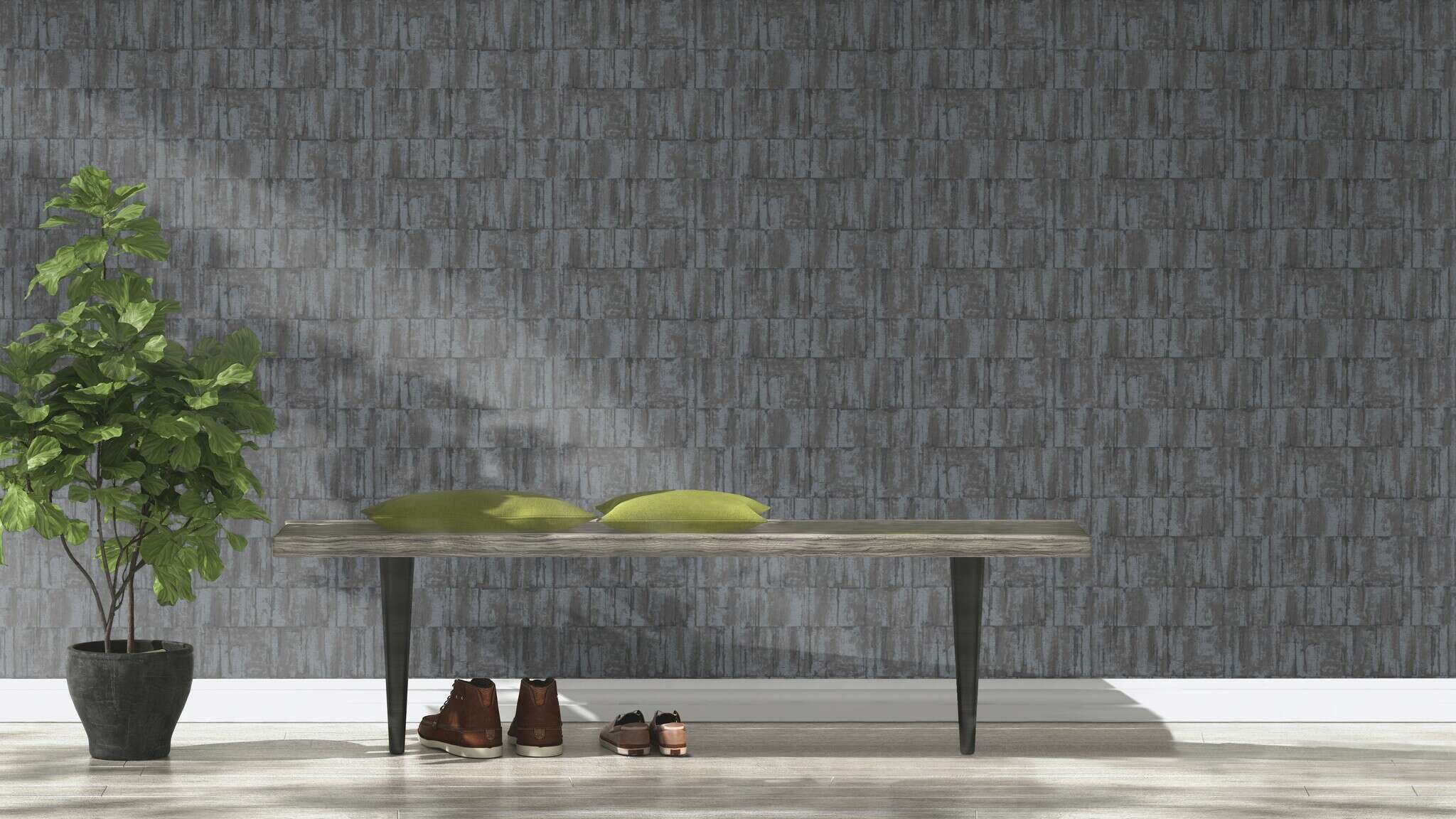 10-560343 Raumsituationen 1 Non-woven wallpaper in gray-grey-blue dark Selection 560343