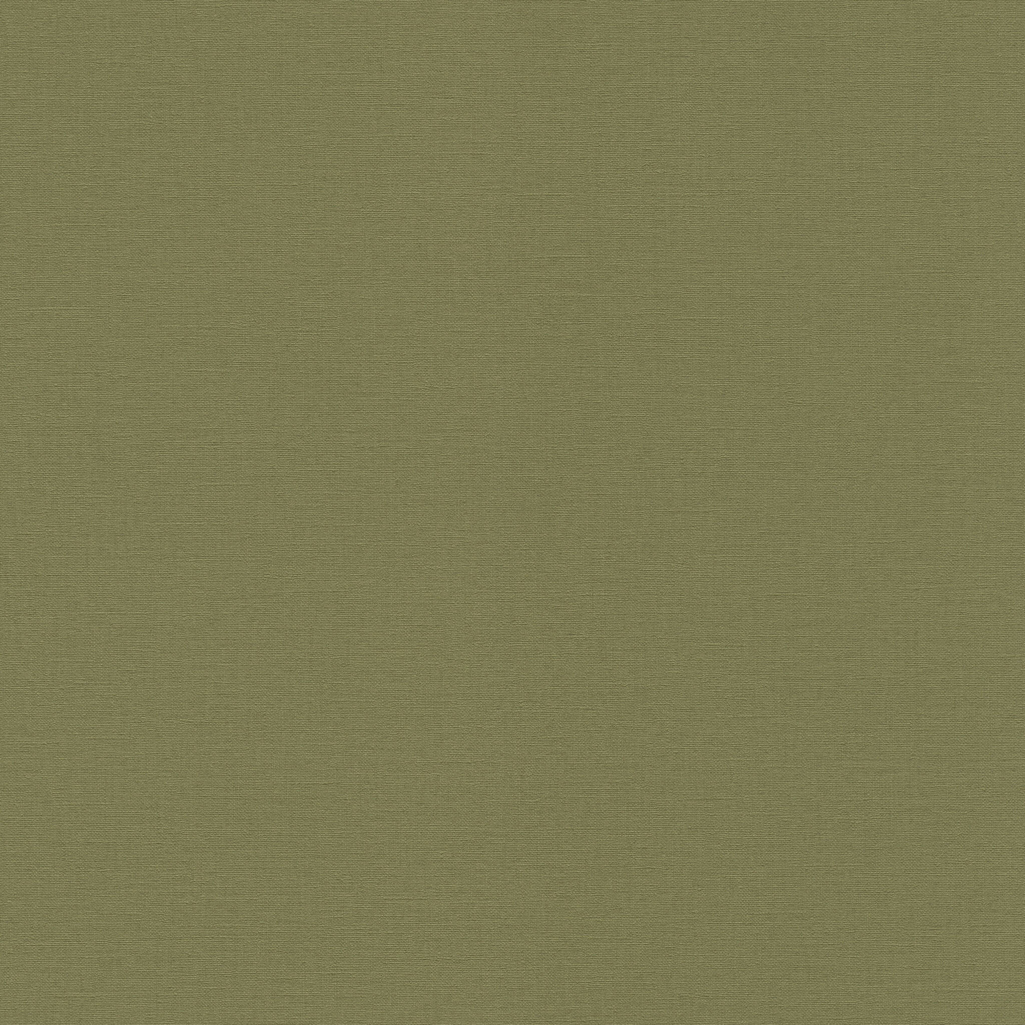 10-452068 Artikelscan 1 Non-woven wallpaper in olive green with a matt surface and textile-like texture – understated and stylish.