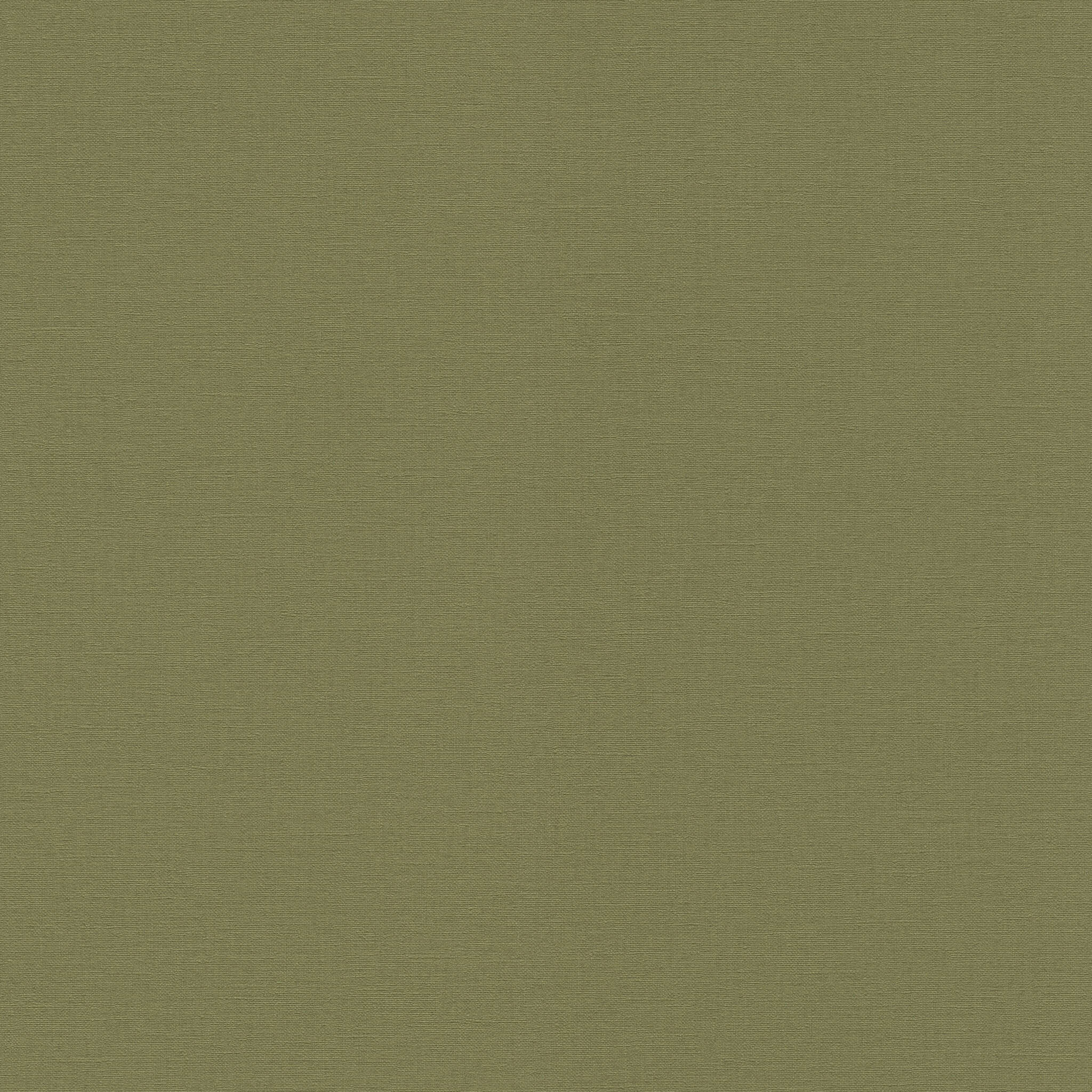 10-452068 Artikelscan 1 Non-woven wallpaper in olive green with a matt surface and textile-like texture – understated and stylish.
