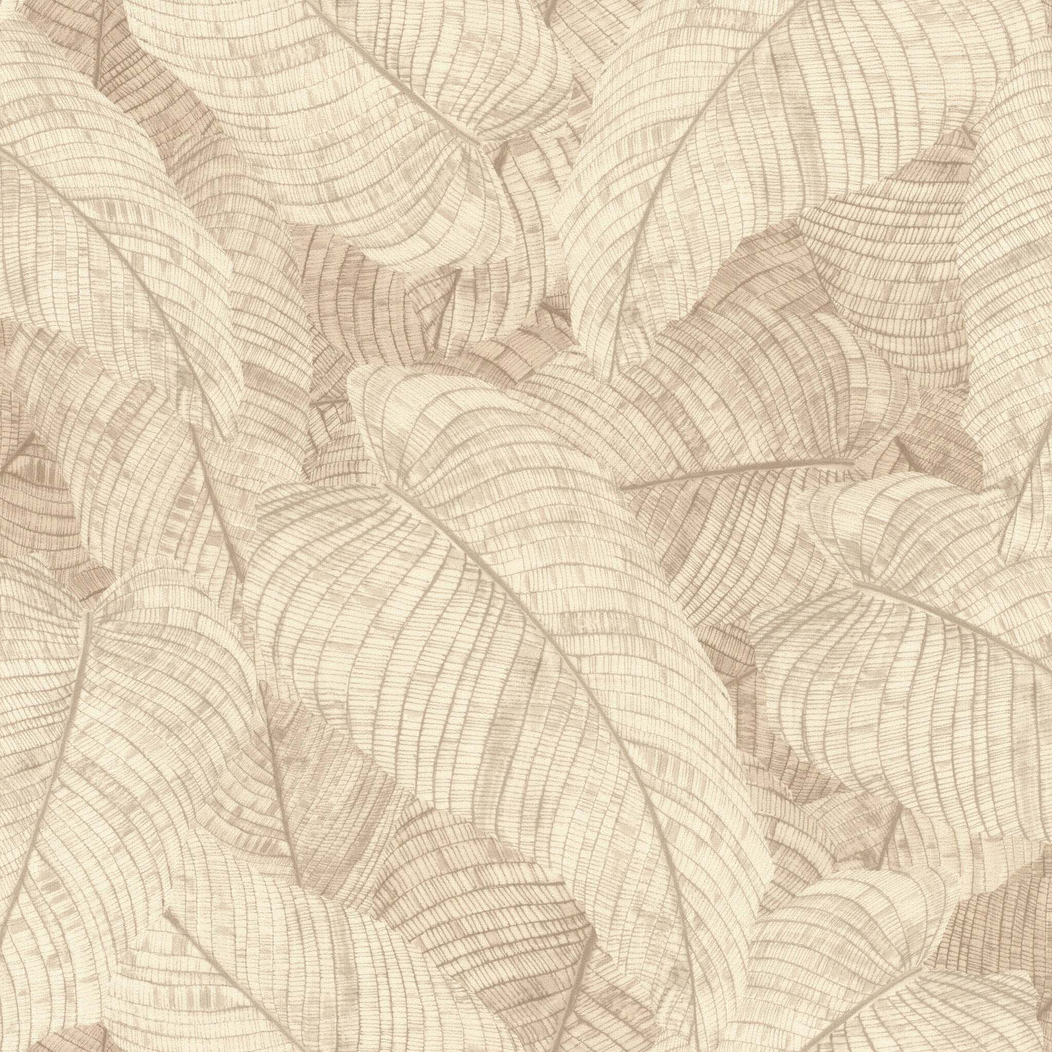 Blätter Vliestapete in Braun-Muschelbraun Amara 720556
