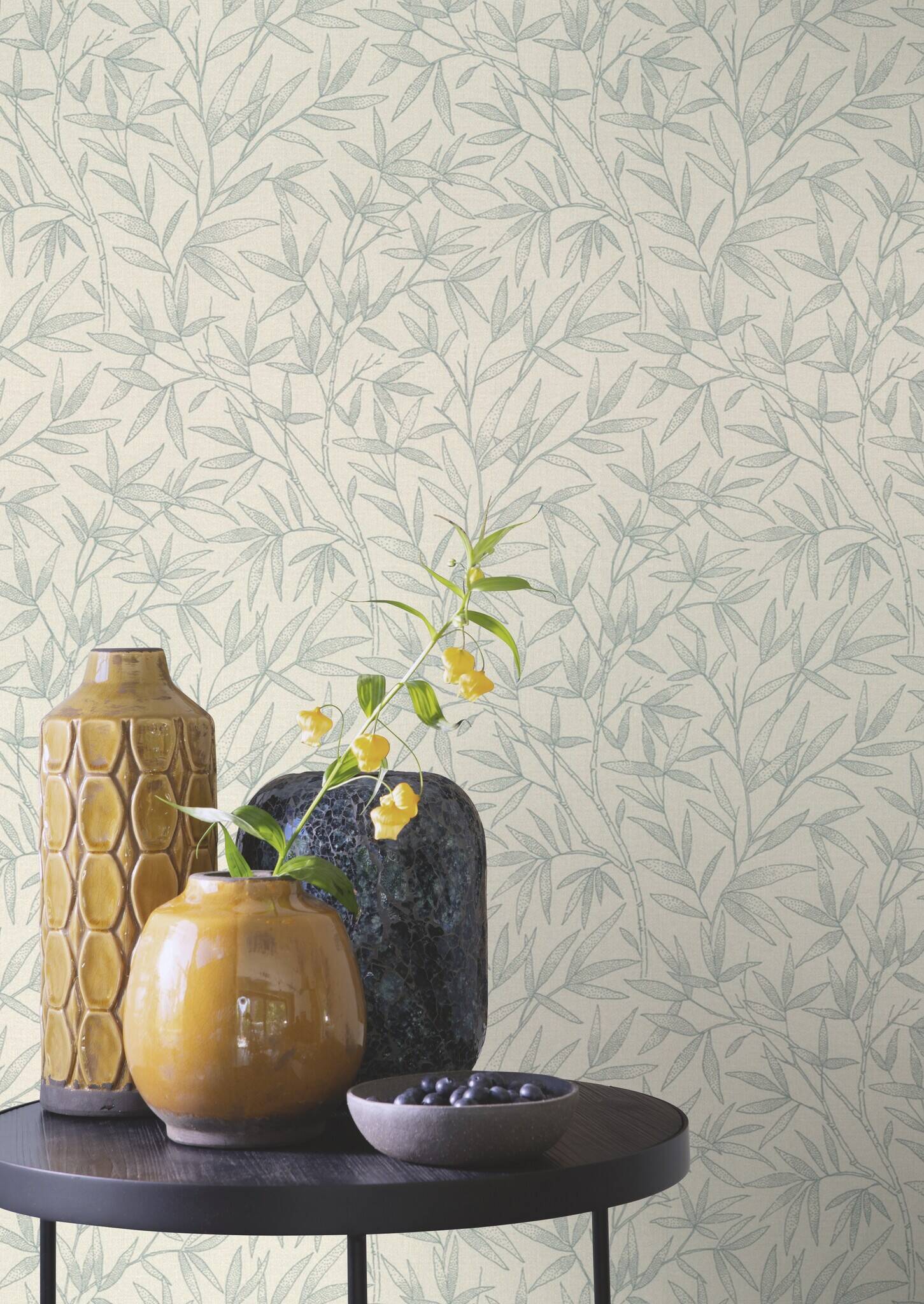 10-983104 Raumsituationen 3 Non-woven wallpaper in blue-petrol Novella XL 983104