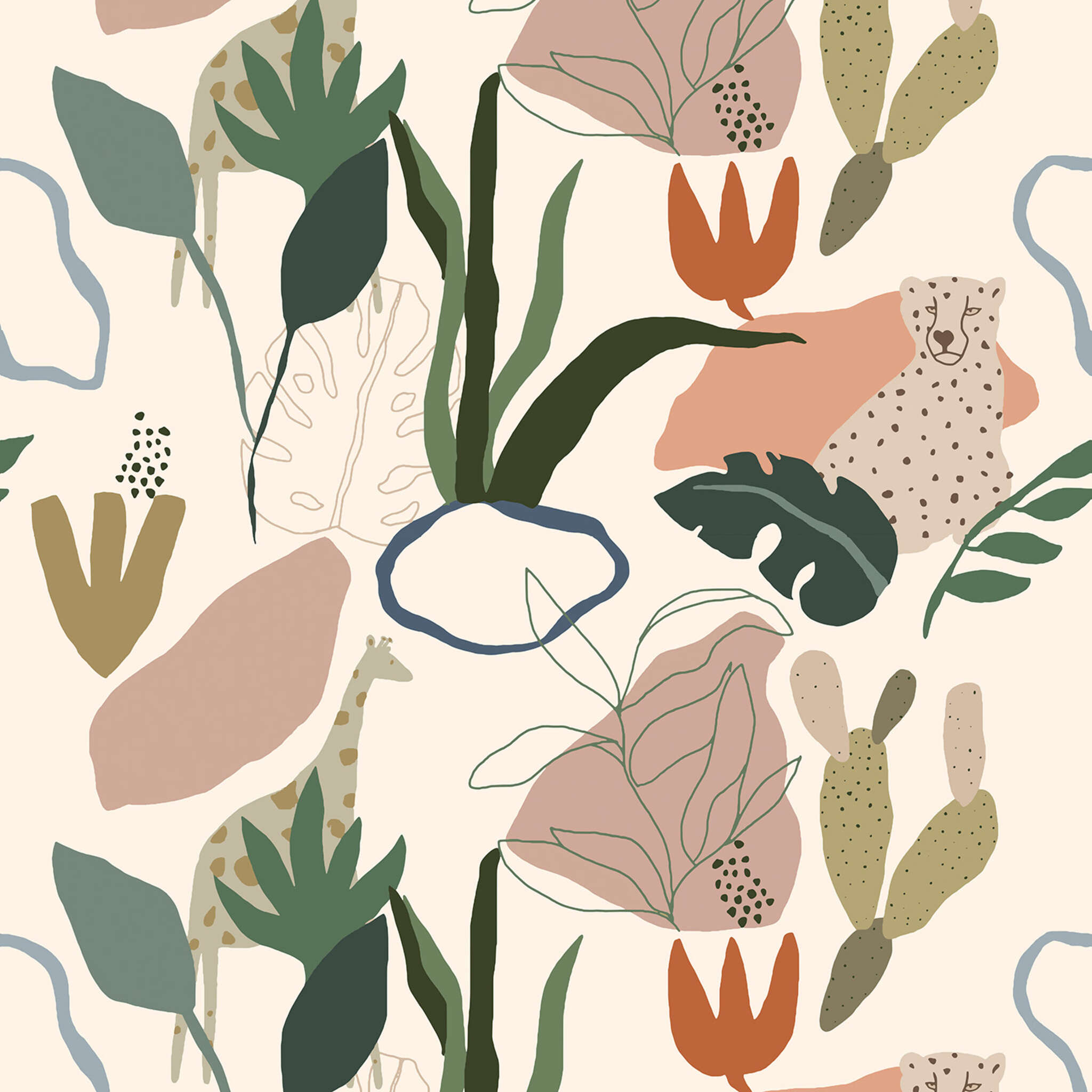 Rosa-Grün-Braun-Creme