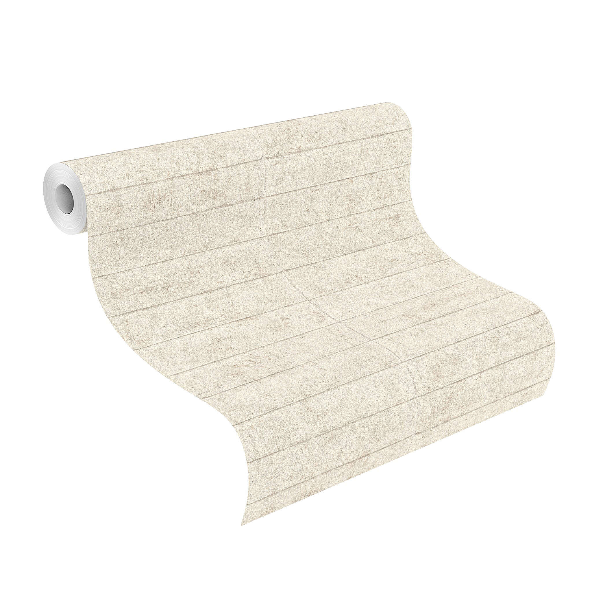 10-499629 Rolle abgerollt 1 Rollenabbildung mit Tapete mit Steinwand