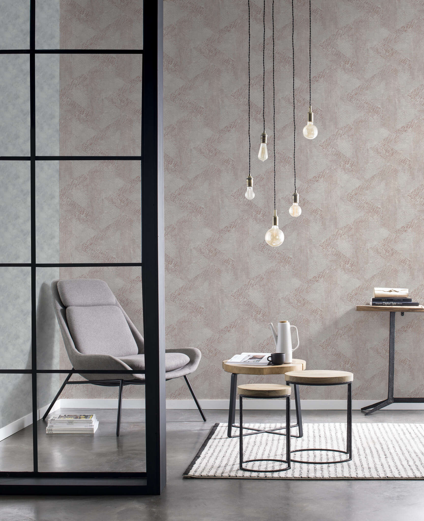 10-416824 Raumbilder 1 Non-woven wallpaper in gray-stone gray misty rose Selection 416824