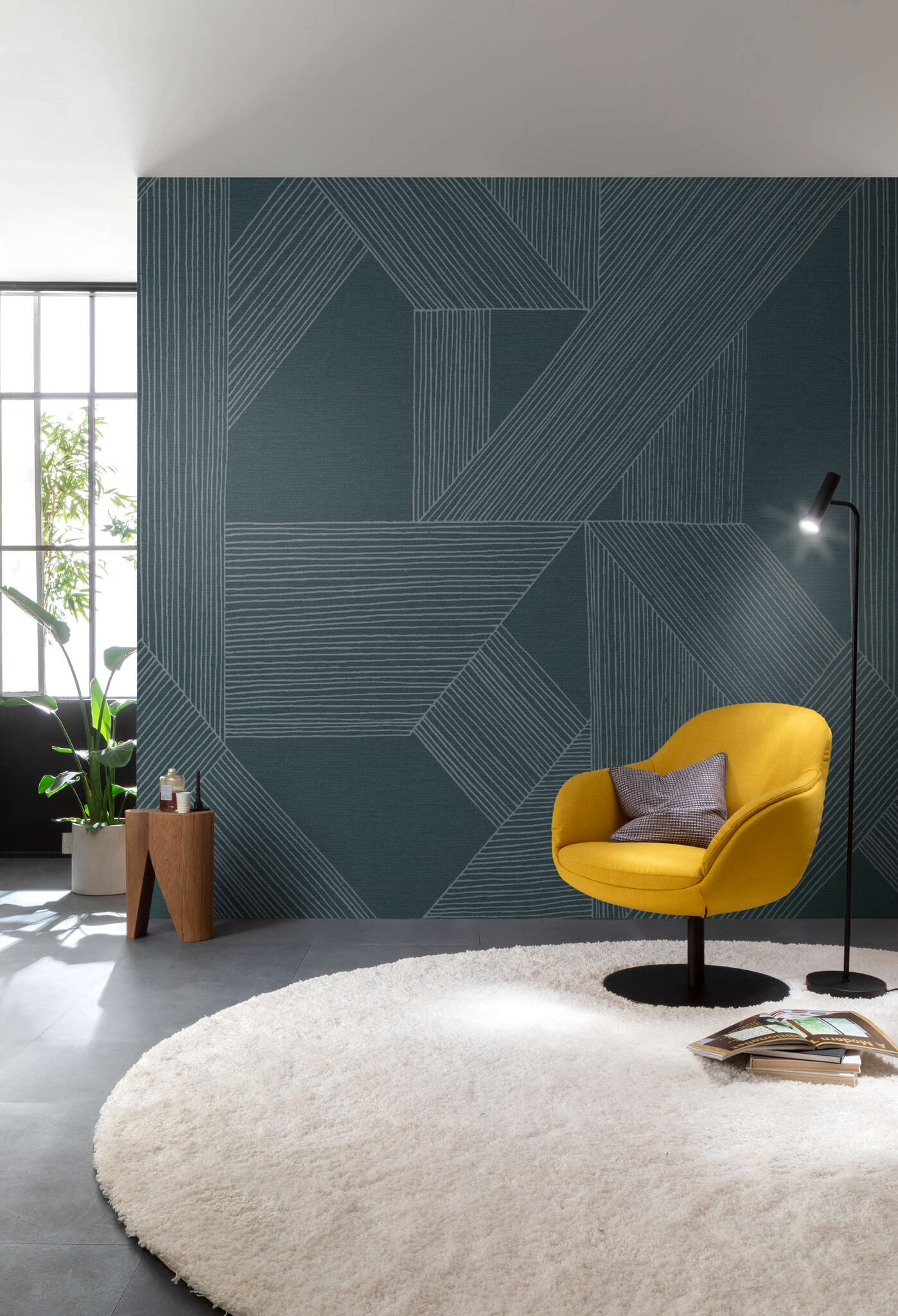 10-366808 Raumbilder 1 SCHÖNER WOHNEN photo wallpaper collection mural XXL LINES in blue 366808