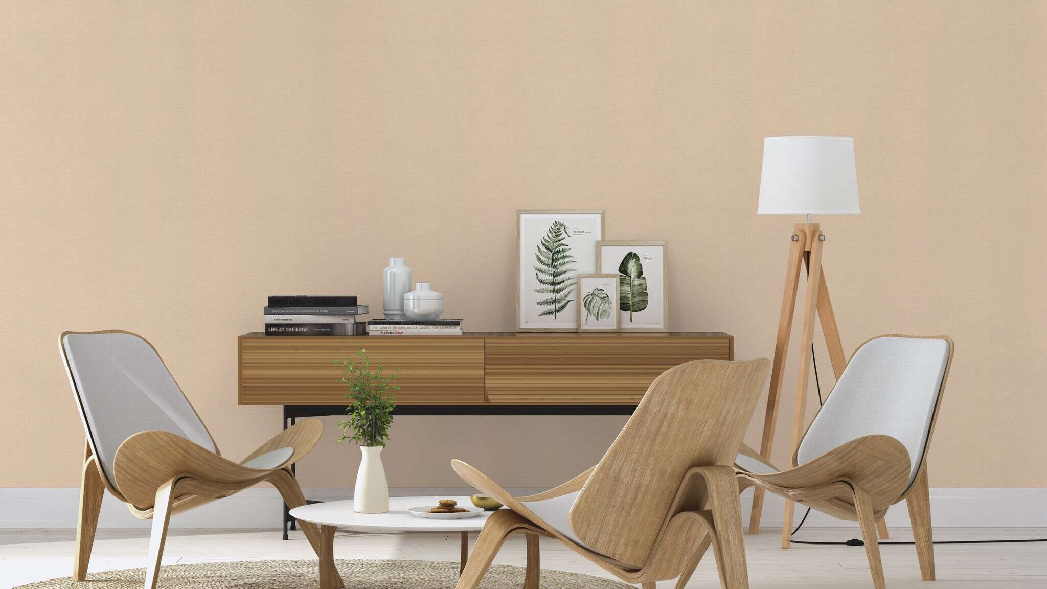 10-709773 Raumsituationen 1 Non-woven wallpaper in brown-light cream Farmhouse 709773