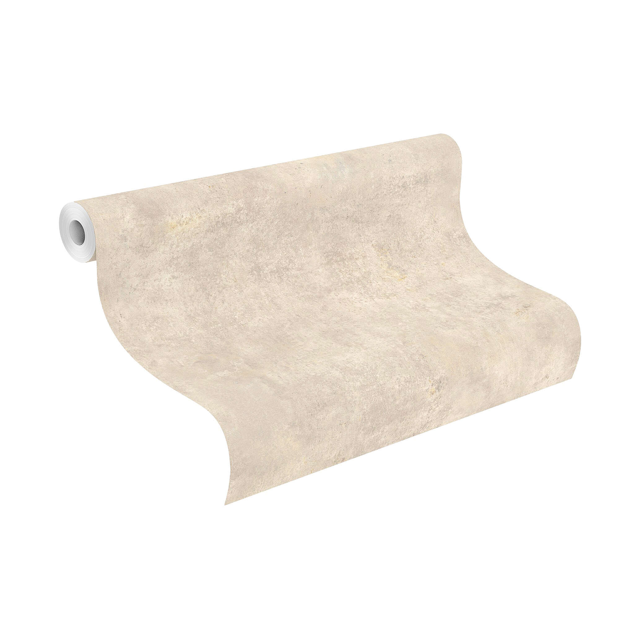 10-939538 Rolle abgerollt 1 Unrolled wallpaper roll with Wallpaper with rustic concrete look