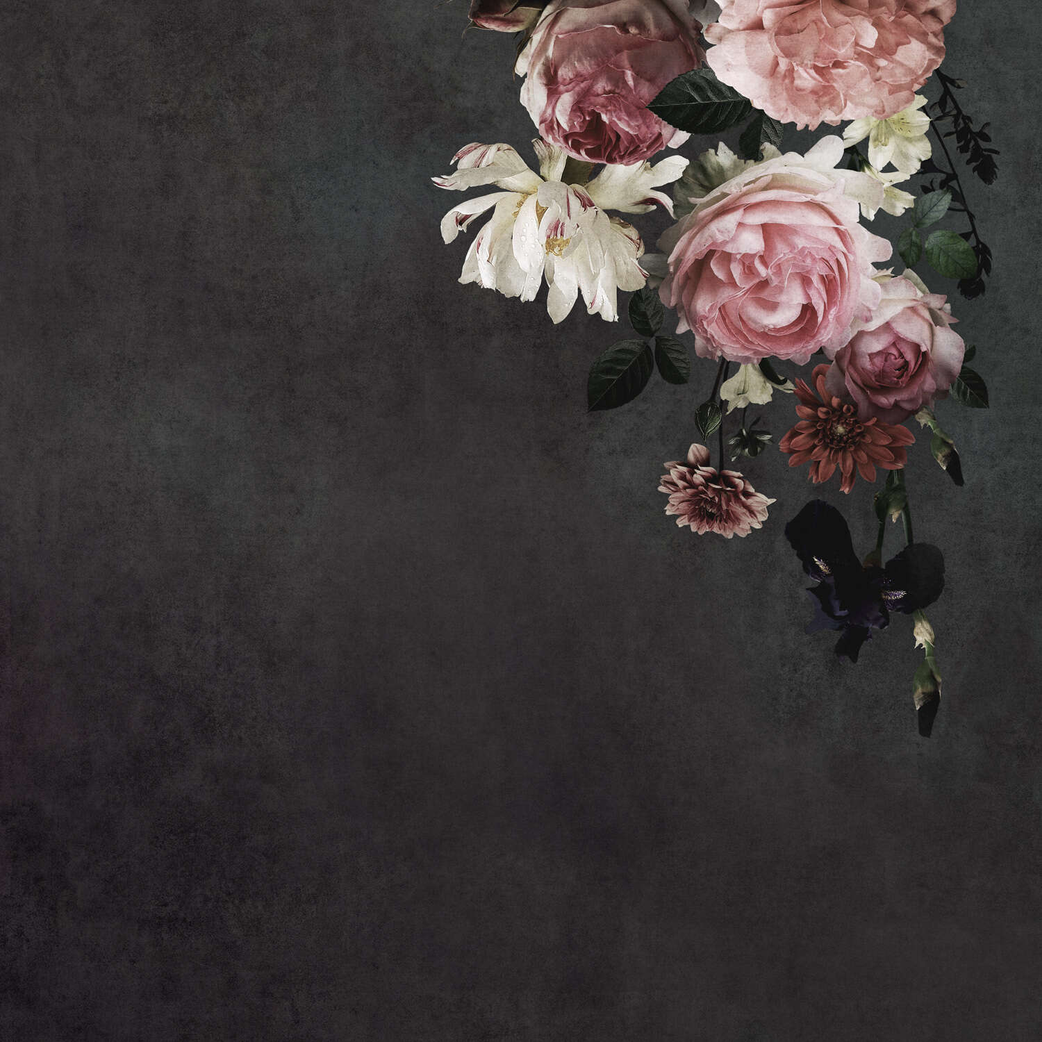 363234 - Wandbild - Blumenbouquet in Rosarot & Weiß Selection Digital Wallpaper 363234