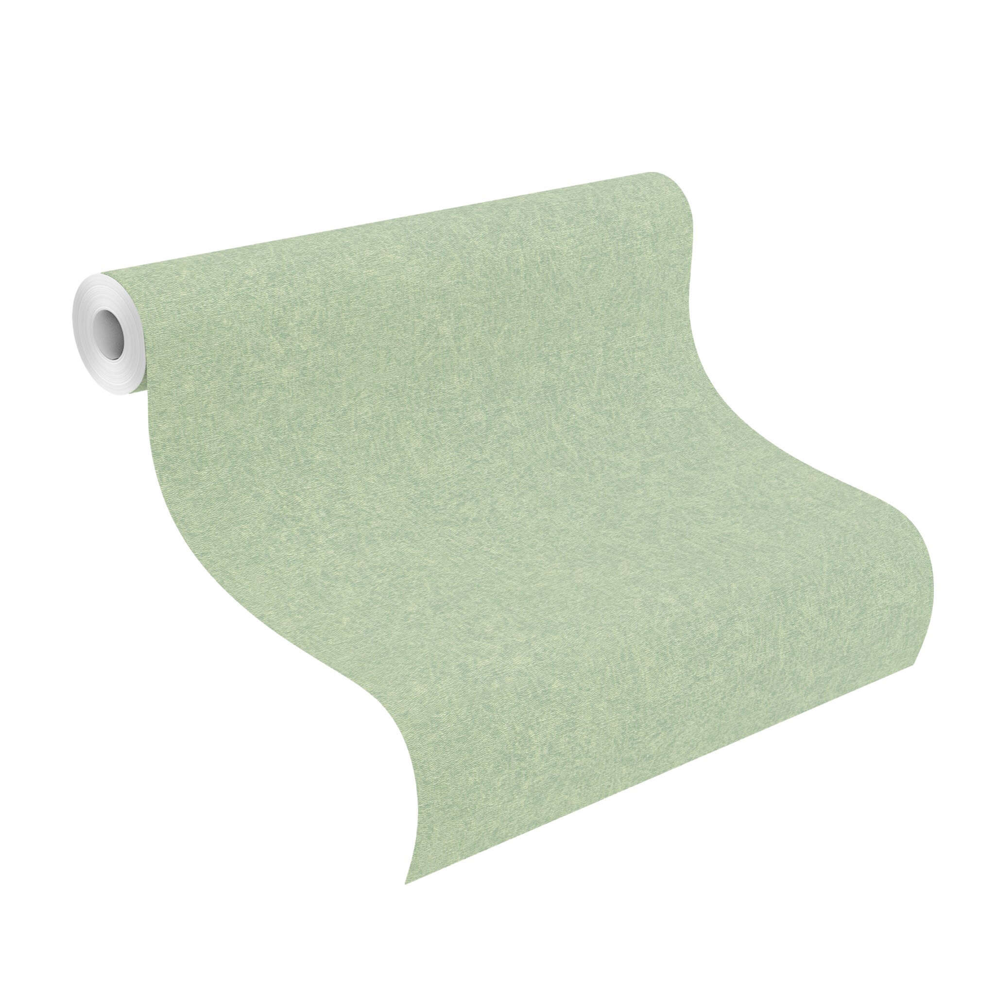 10-554472 Rolle abgerollt 1 Textured non-woven wallpaper in green-jade green Selection 554472