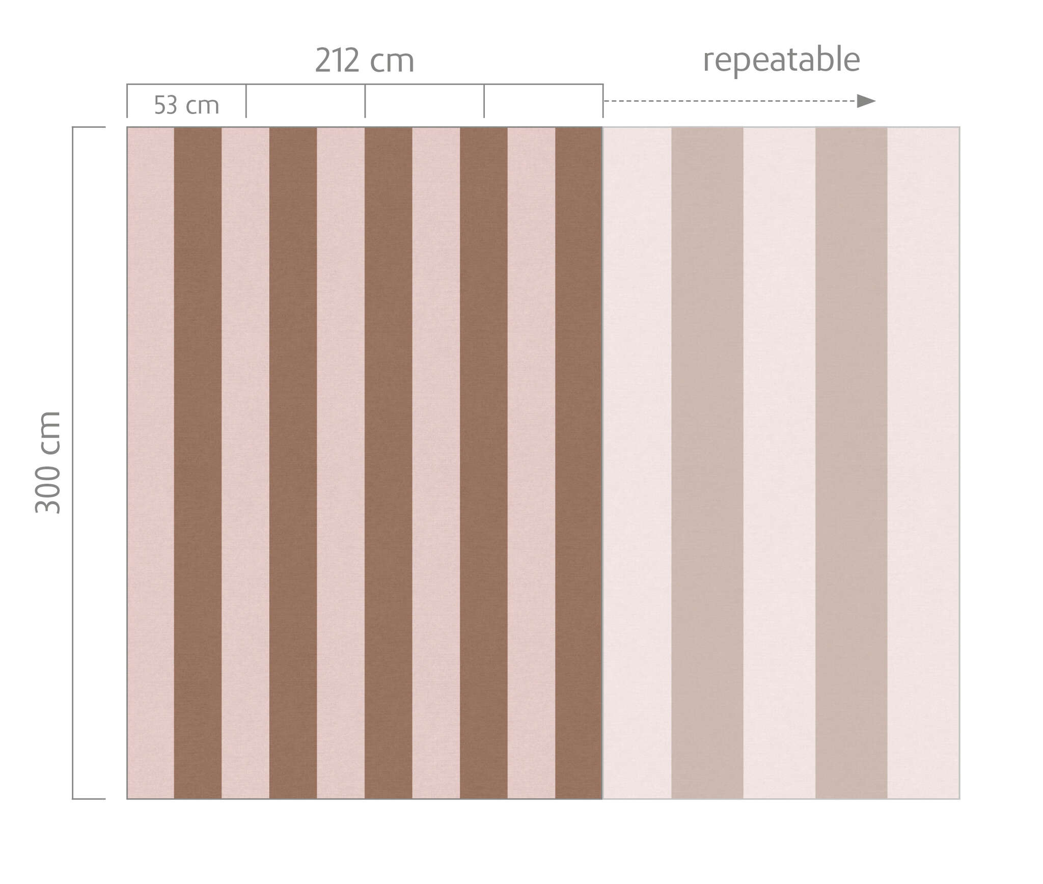 10-366655 Bildauschnitt 1 SCHÖNER WOHNEN-Collection Tableau mural XXL STRIPE Papier peint rose et marron 366655