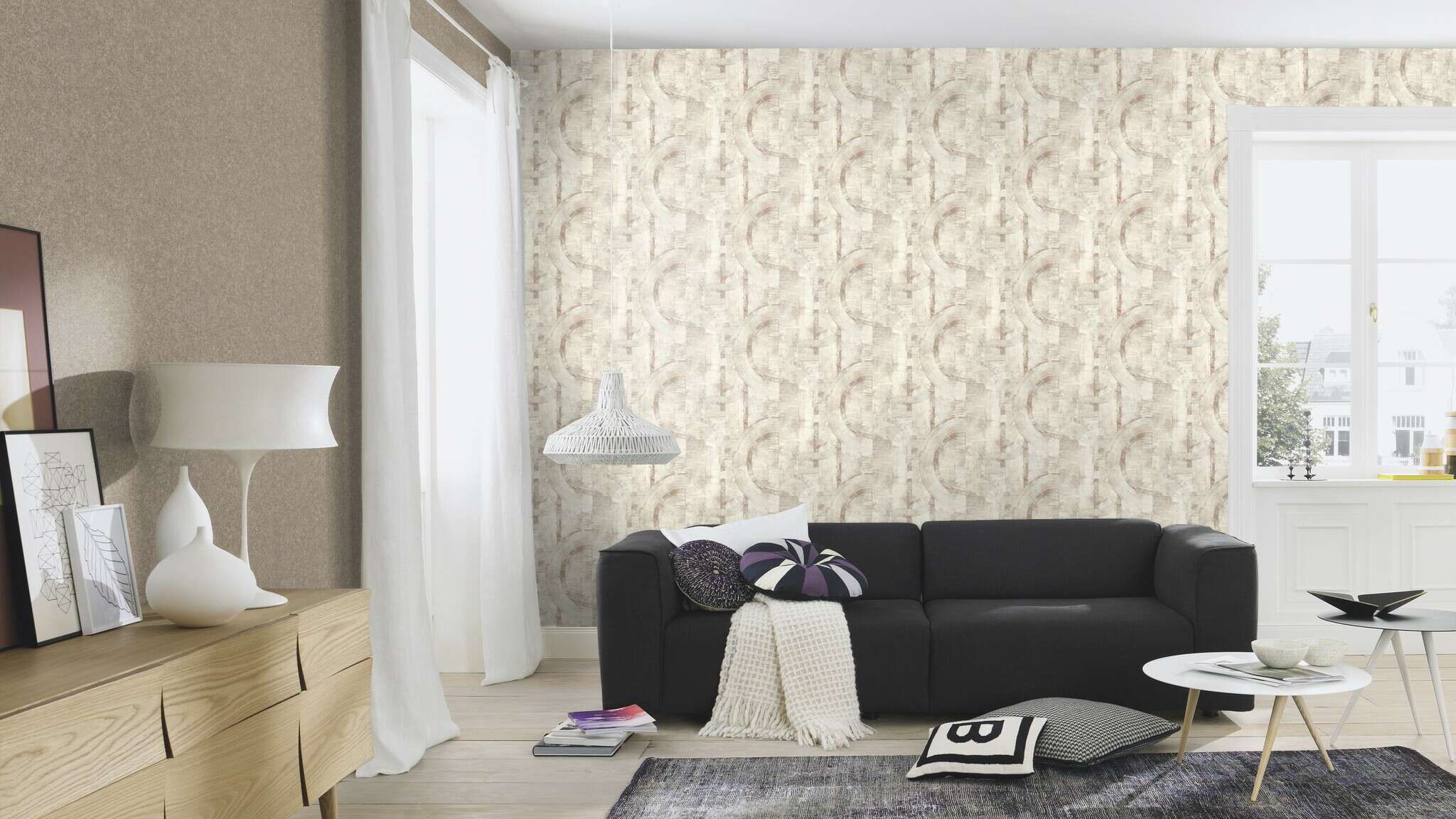 10-554748 Raumsituationen 7 Non-woven wallpaper in white-offwhite Selection 554748