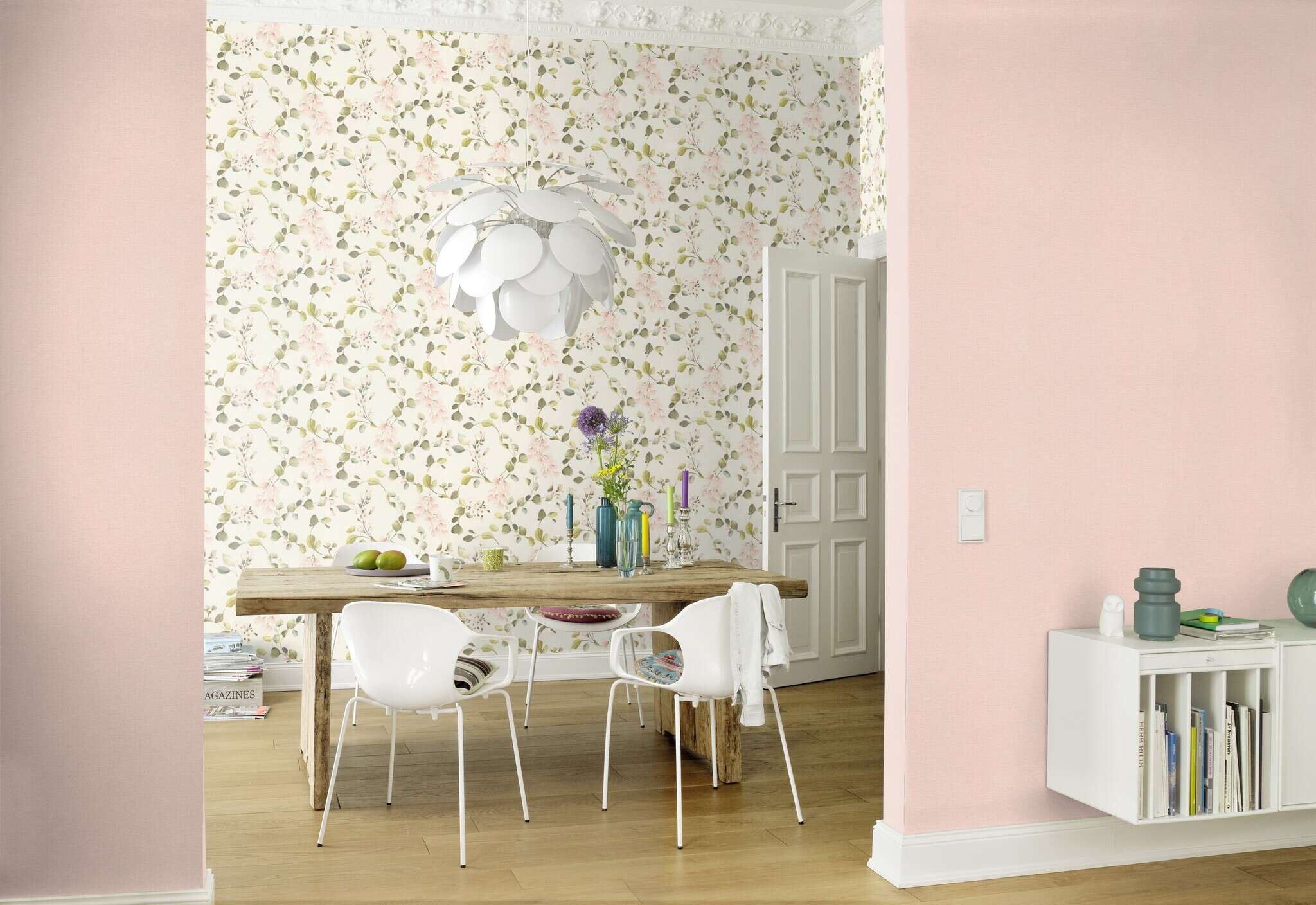 10-582215 Raumsituationen 3 Blüten Vliestapete in Rosa Selection Vinyl/Vlies 582215
