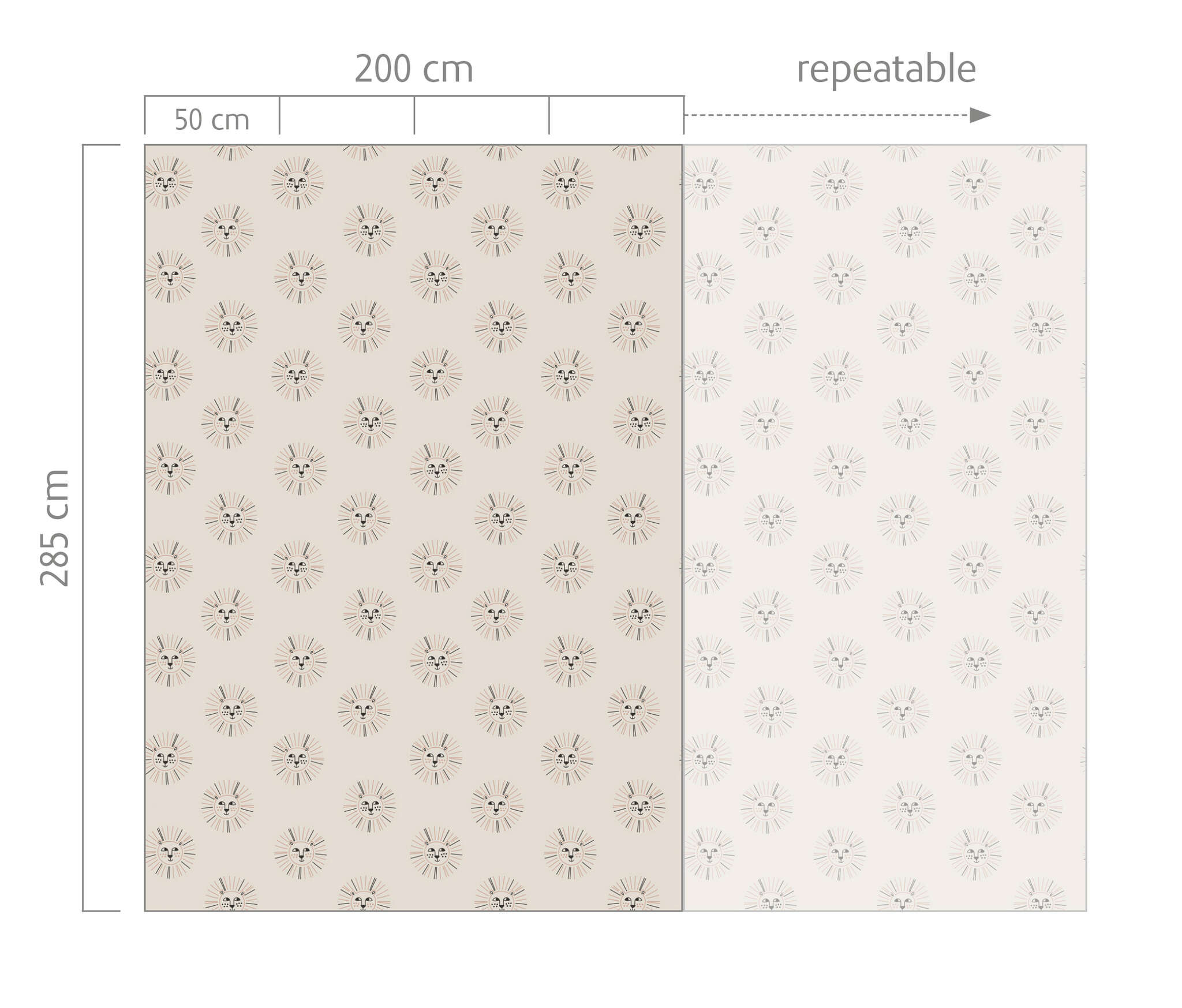 10-300175 Bildauschnitt 1 Wall mural Leo in Beige | Roomblush - RB347
