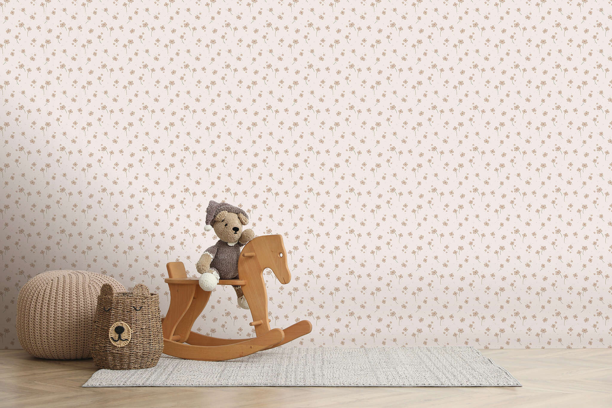 10-300076 Raumsituationen 1 Wall mural Little Flowers in Beige | Roomblush - RB001-RC