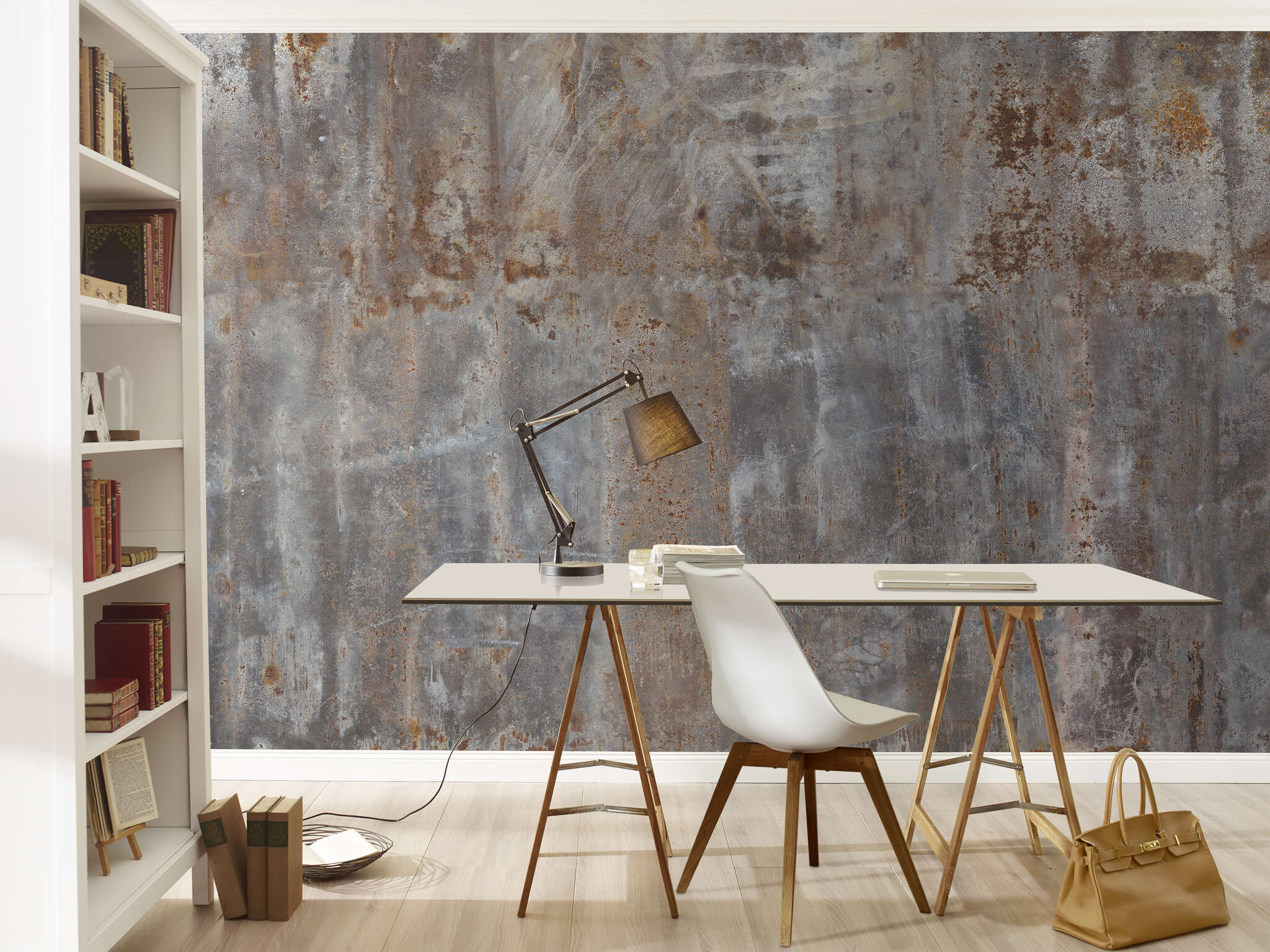 10-940916 Raumbilder 2 Fototapete Metalloptik in Grau-Braun 940916