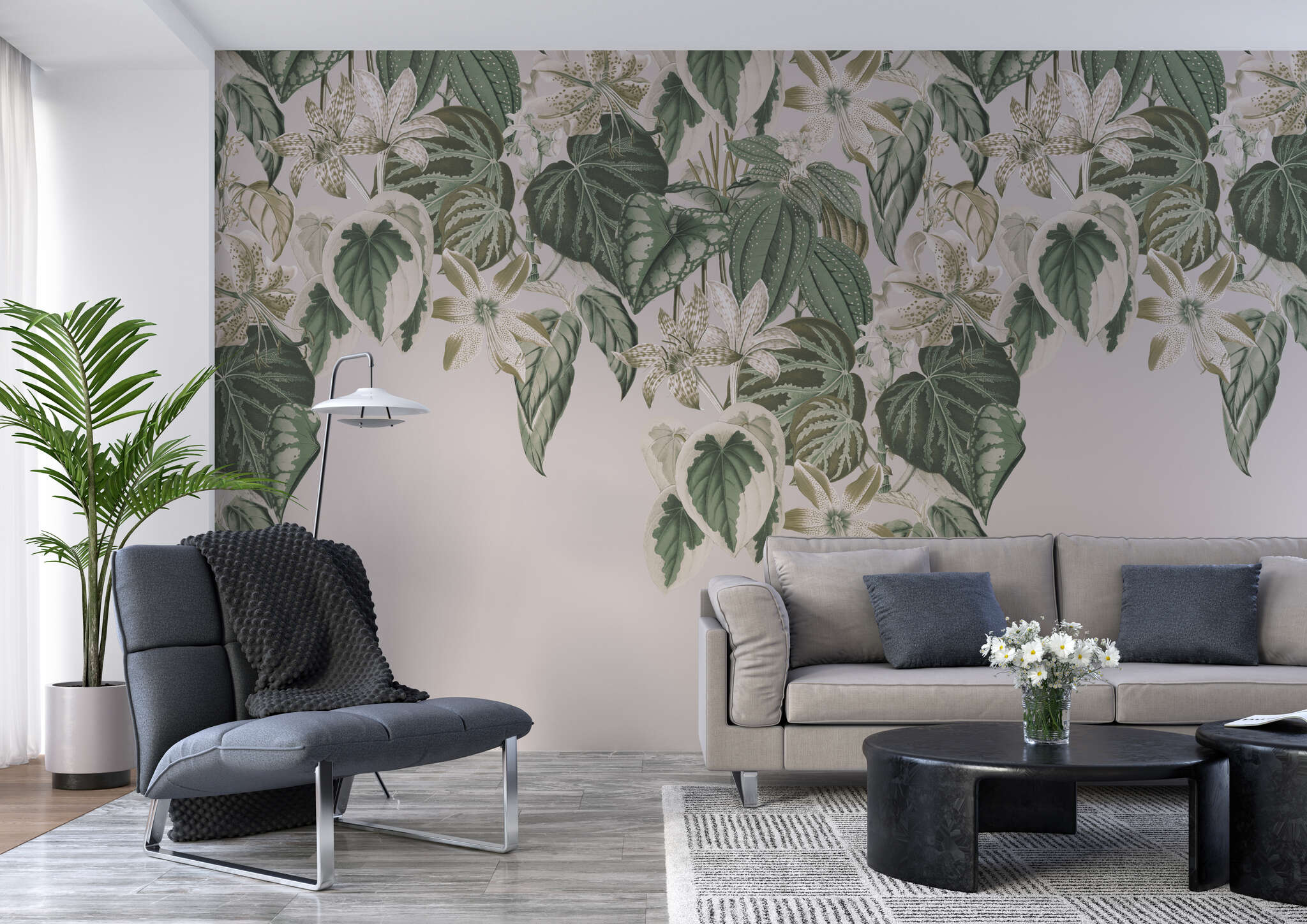 10-590012 Raumbilder 2 magicwalls Papier peint avec rinceaux de fleurs 590012