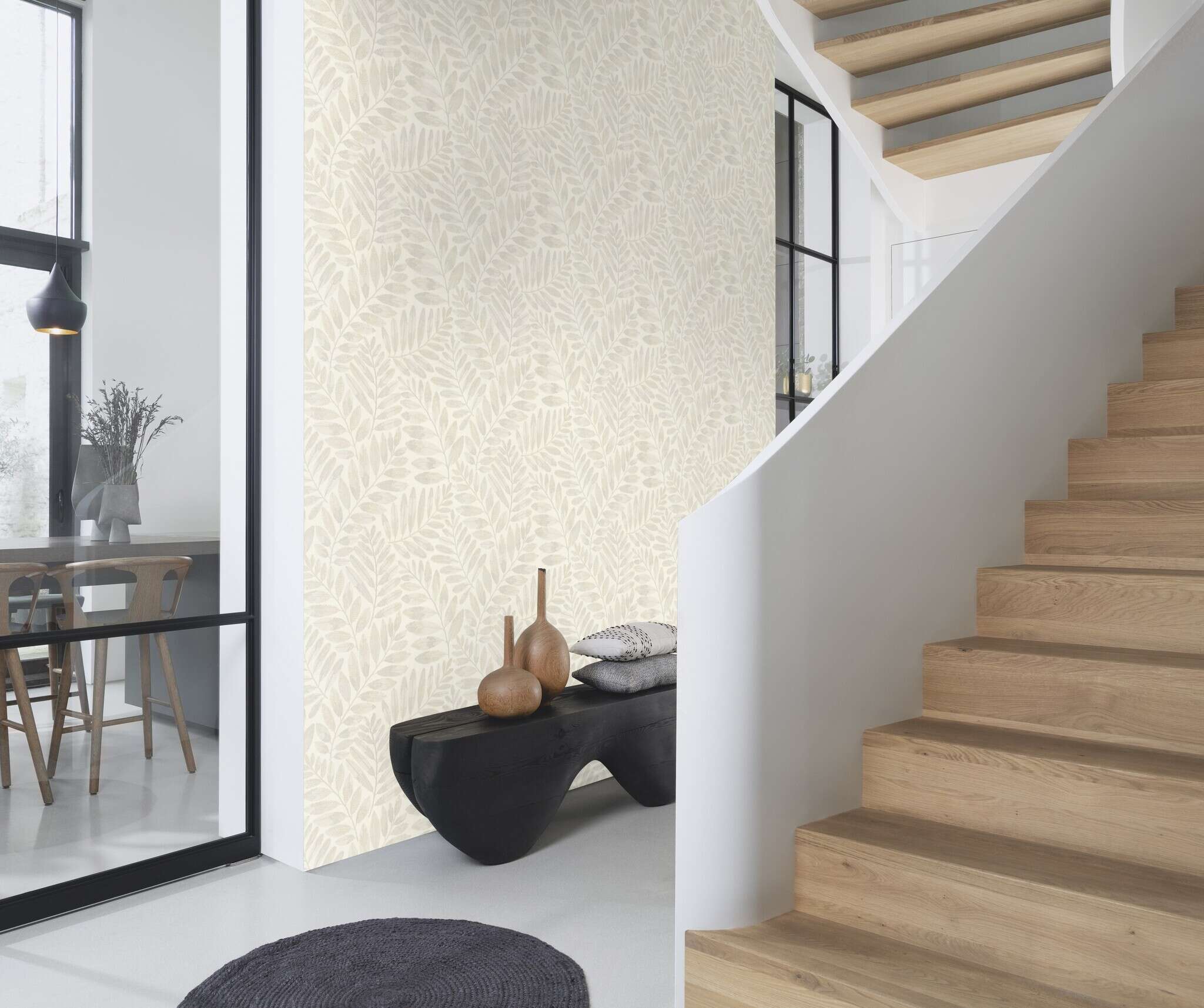10-709537 Raumsituationen 3 Non-woven wallpaper in gray-sage Farmhouse 709537
