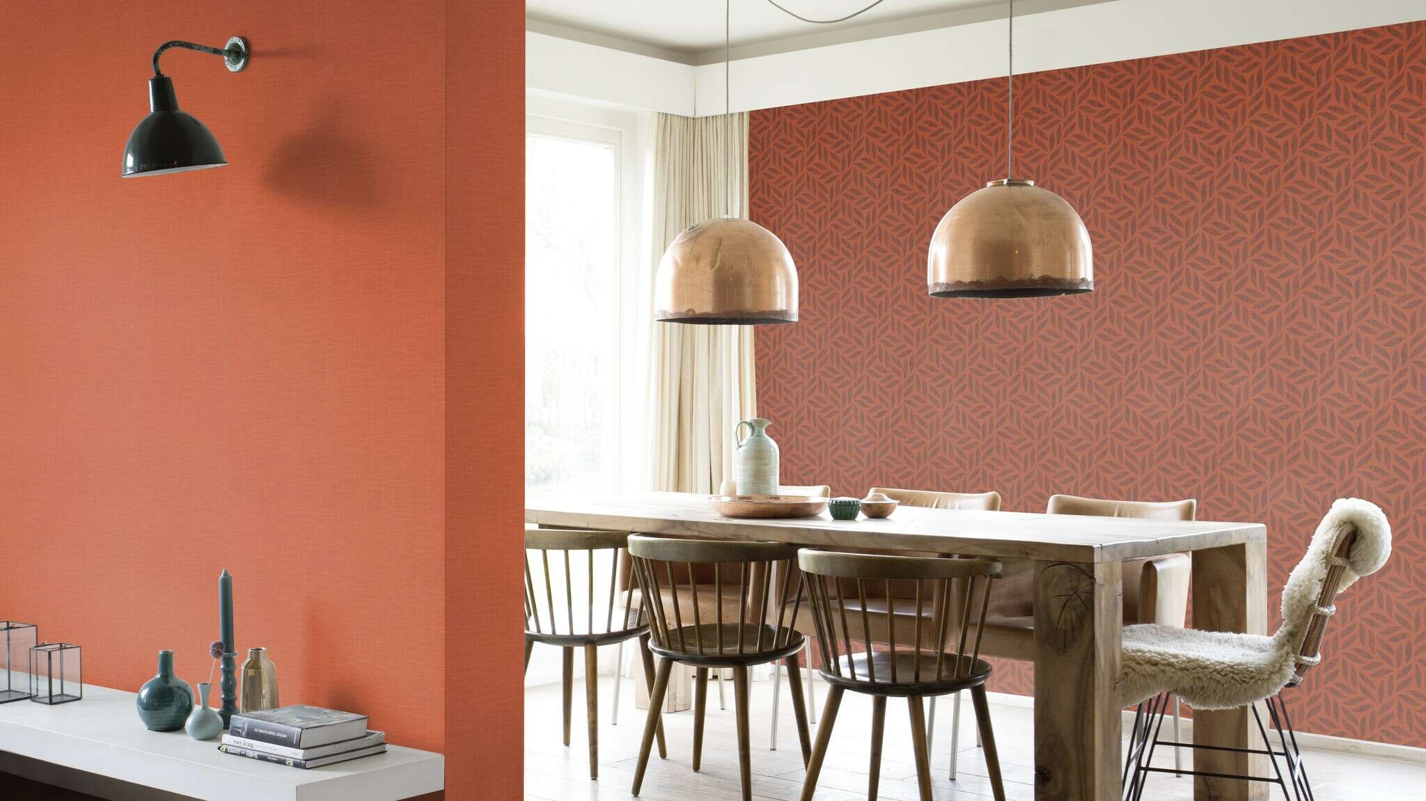 10-704655 Raumsituationen 3 Non-woven wallpaper in red-terra Selection 704655