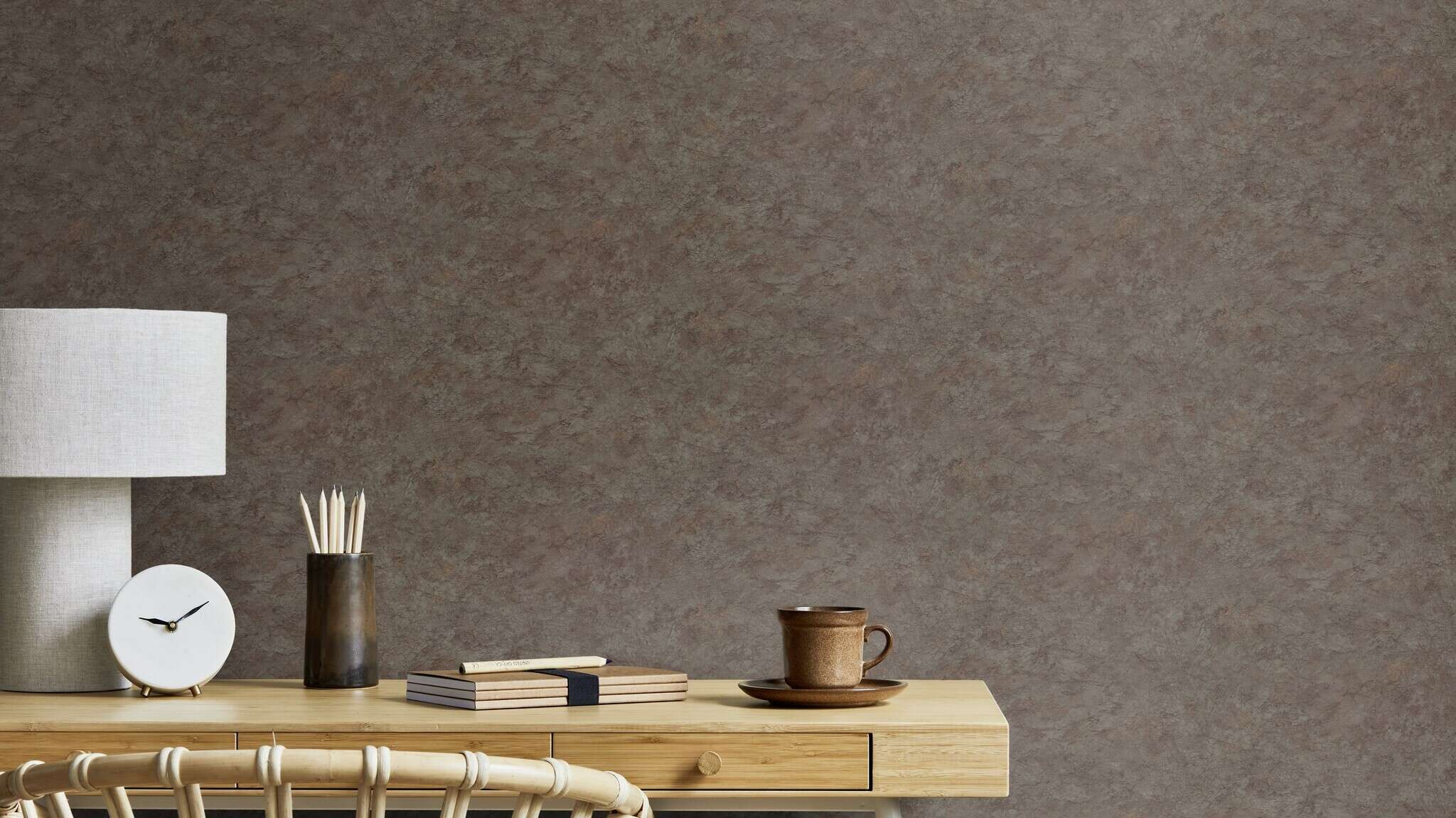 10-497564 Raumsituationen 1 Terra non-woven wallpaper in dark grey - Factory VI 497564