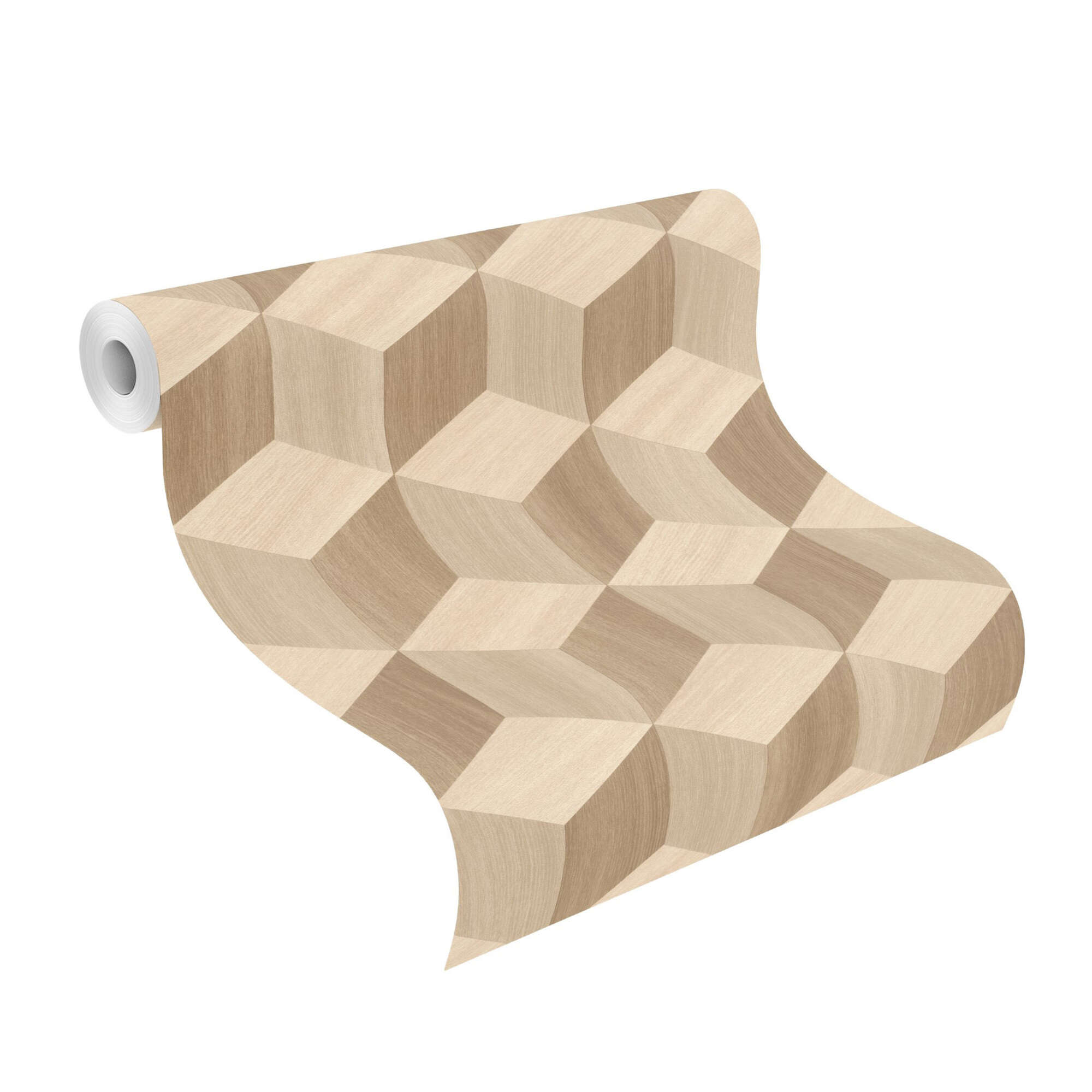 10-833737 Rolle abgerollt 2 Non-woven wallpaper in beige-light beige Selection vinyl/non-woven 833737