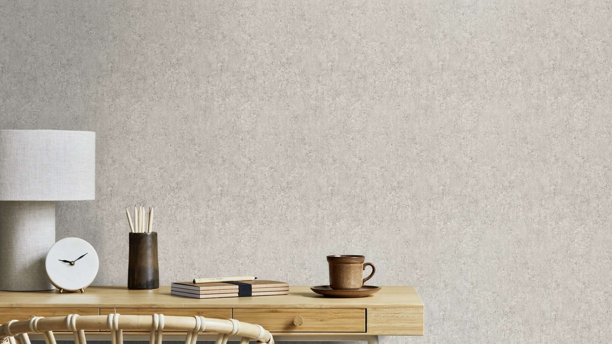10-498455 Raumsituationen 1 Concrete-effect wallpaper in grey Factory VI 498455