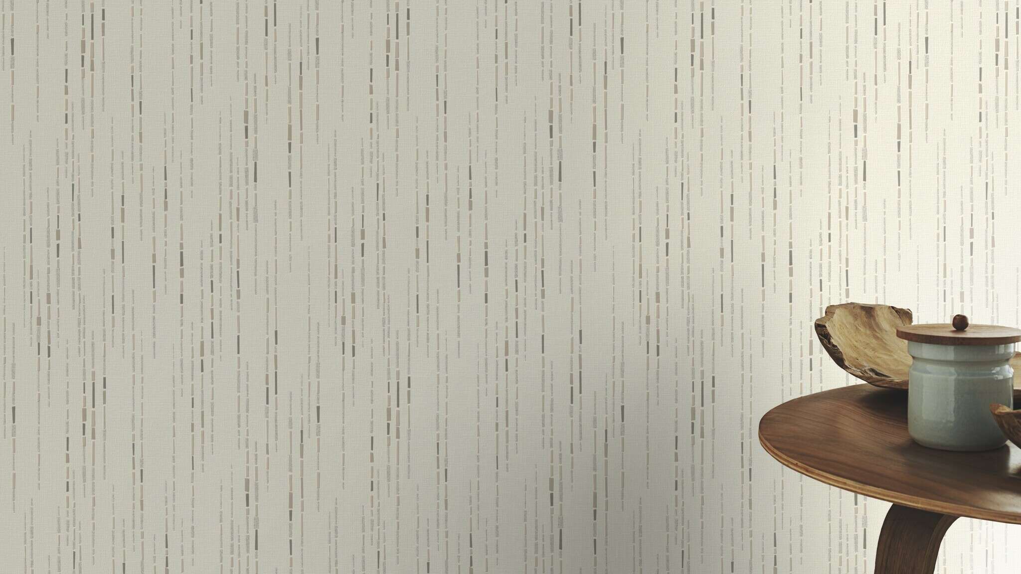 10-735130 Raumsituationen 2 Room with Wallpaper with vertical lines and textile texture