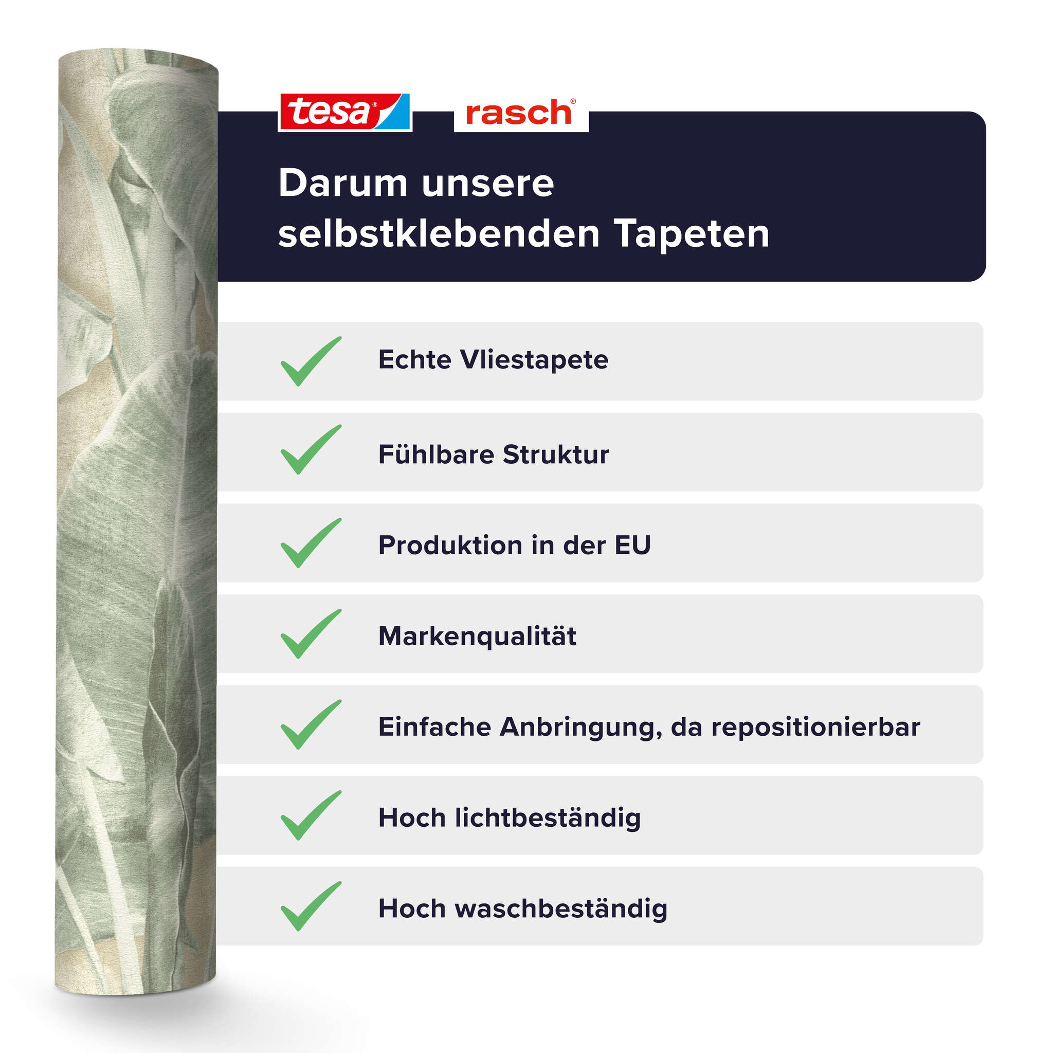 10-371727 Detailaufnahmen 4 Selbstklebende Tapete Cuba 371727 - Große Bananenblätter in Grün auf Beige