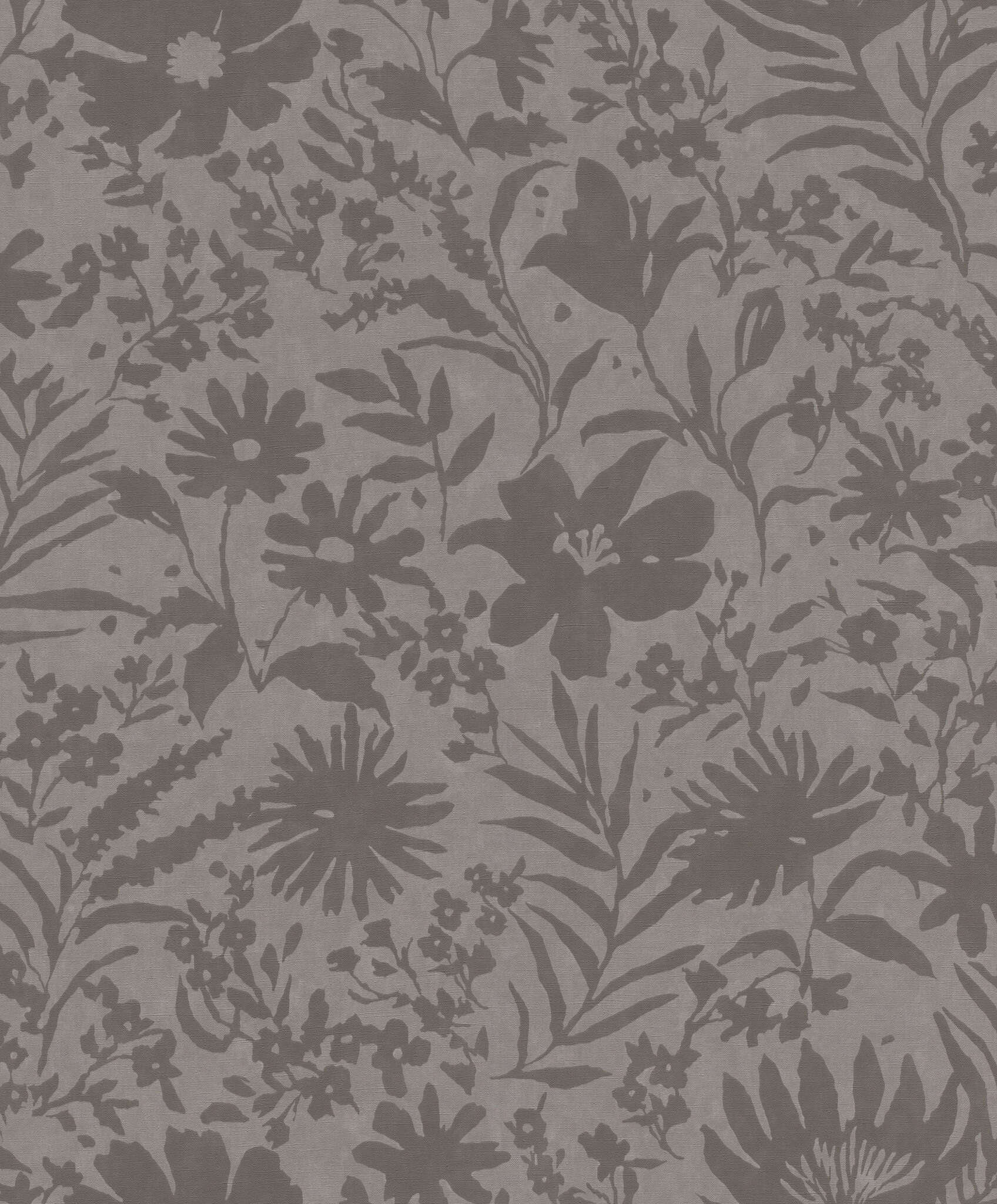 10-330441 Artikelscan 1 Dunkle Tapete mit feinem Blumenmotiv – ideal für elegante Räume mit ruhigem Charakter.