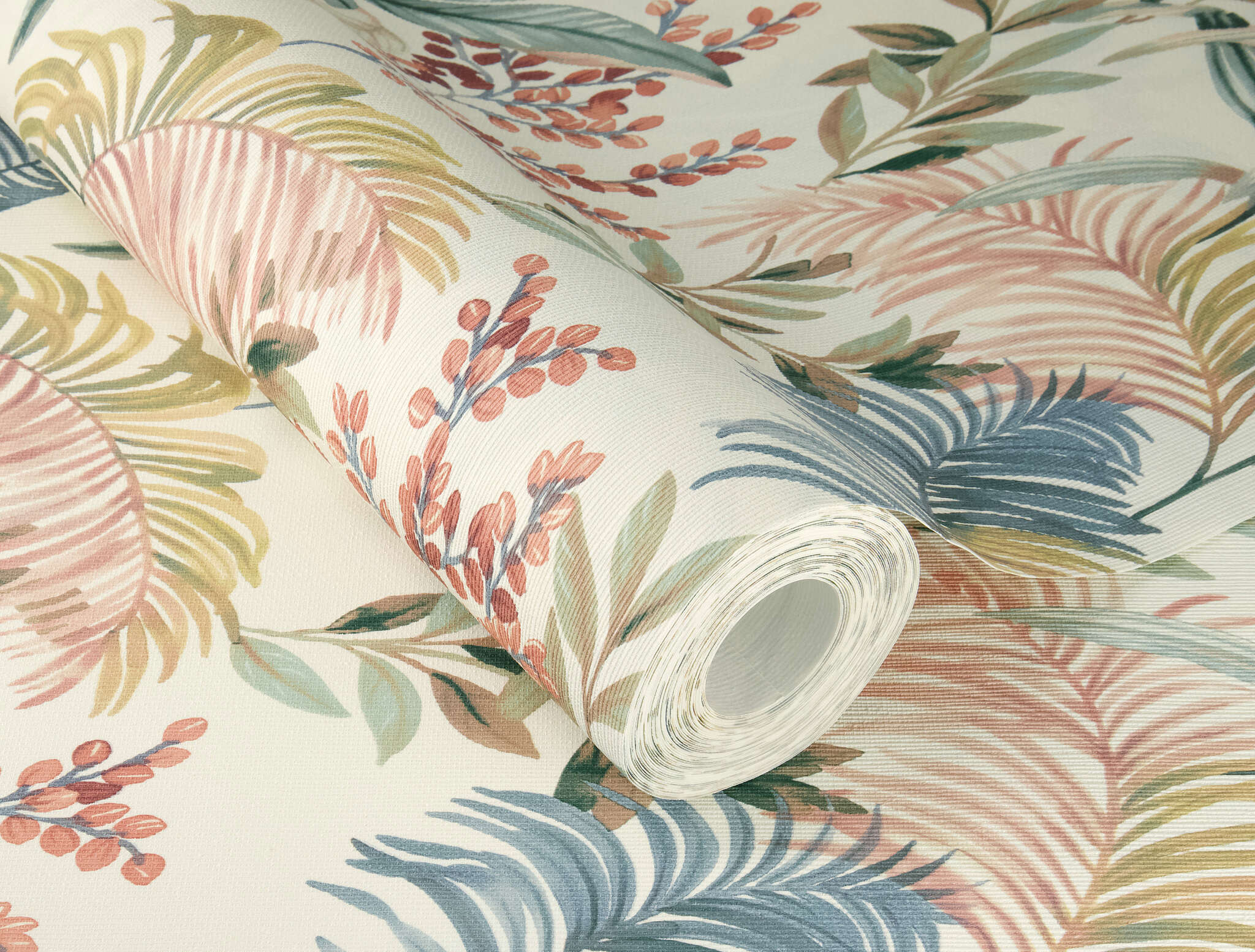 10-820331 Detailaufnahmen 1 Palm trees non-woven wallpaper in blue Florentine XL2 820331