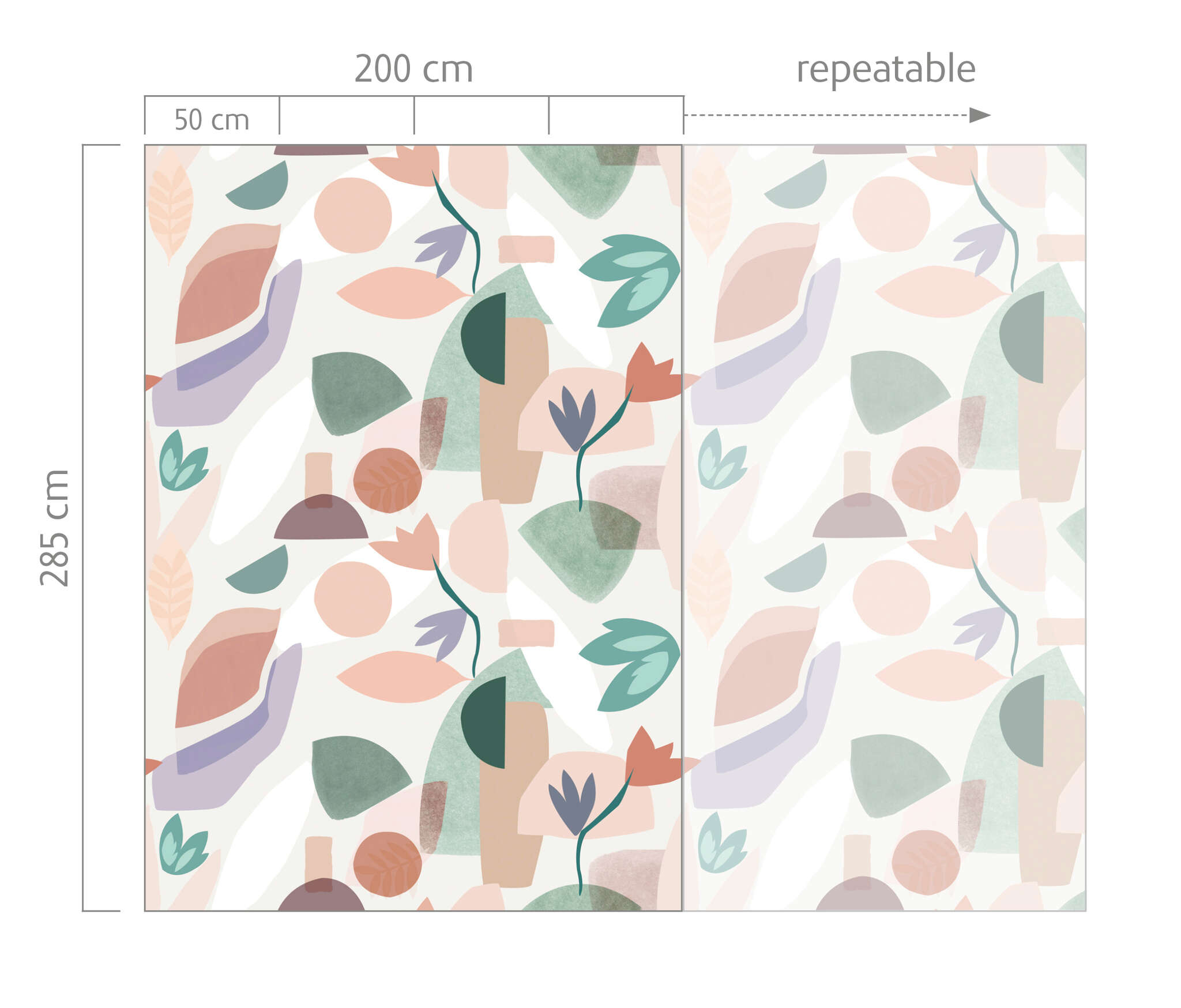 10-300110 Bildauschnitt 1 Wall mural Pieces in Green | Roomblush - RB255