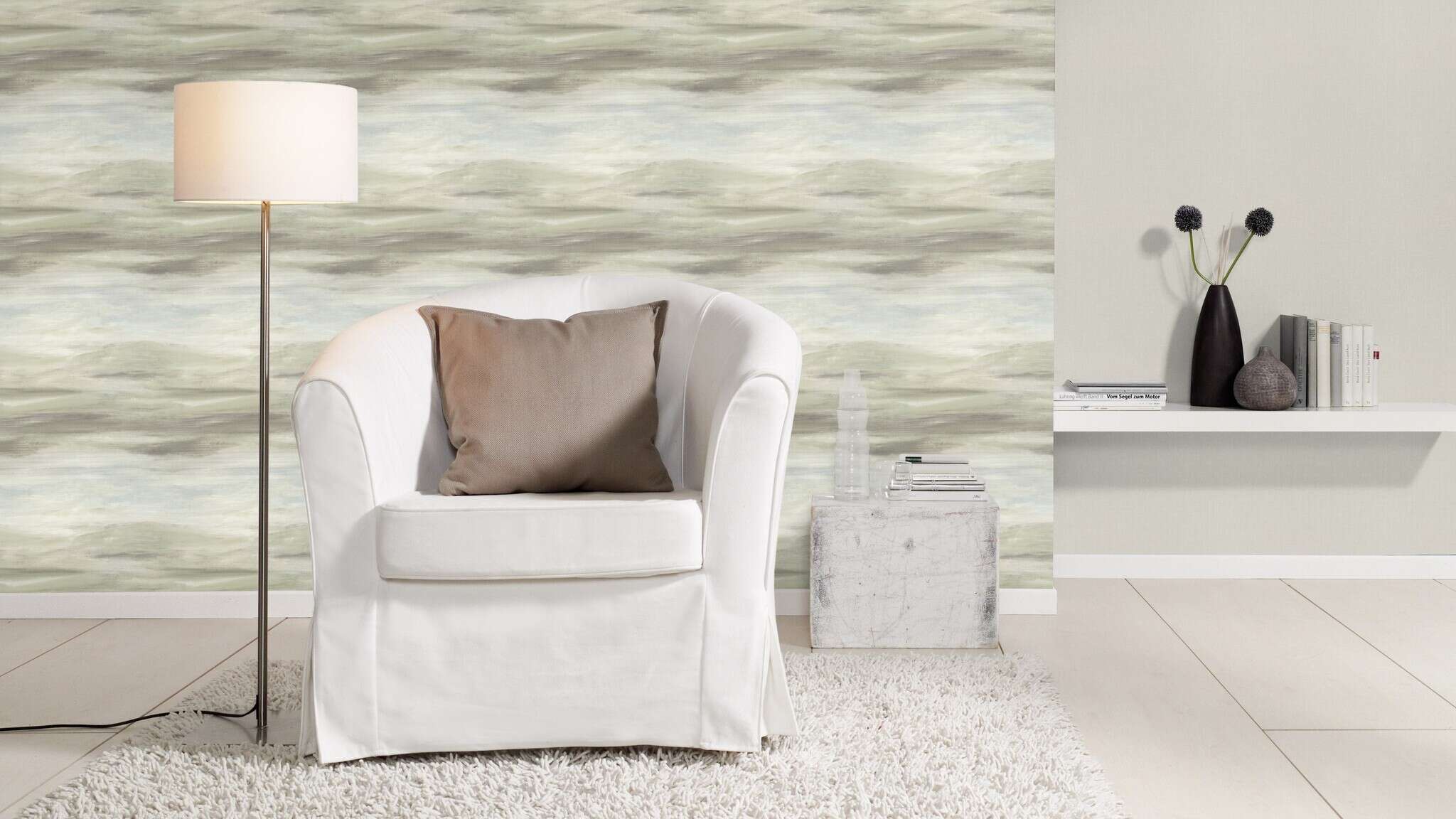 10-424614 Raumsituationen 1 Gradient non-woven wallpaper in green-pastel green Selection 424614