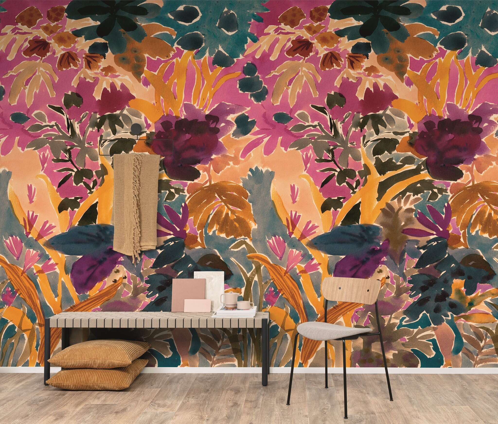 10-300346 Raumsituationen 2 Wall mural Honey in Pink | Roomblush - RB459