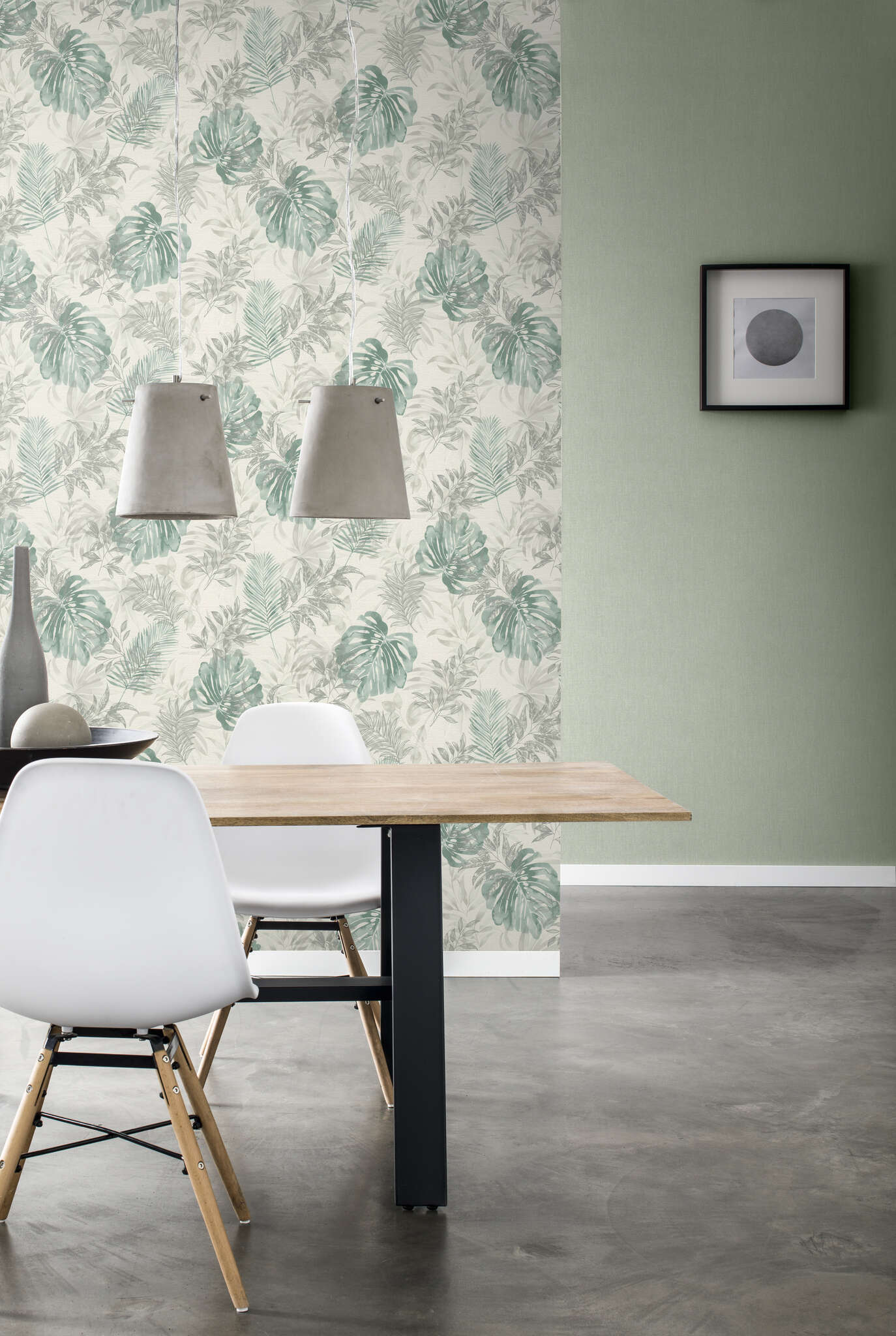 10-350142 Raumbilder 1 Non-woven wallpaper in green-taupe Selection Relief/non-woven 350142