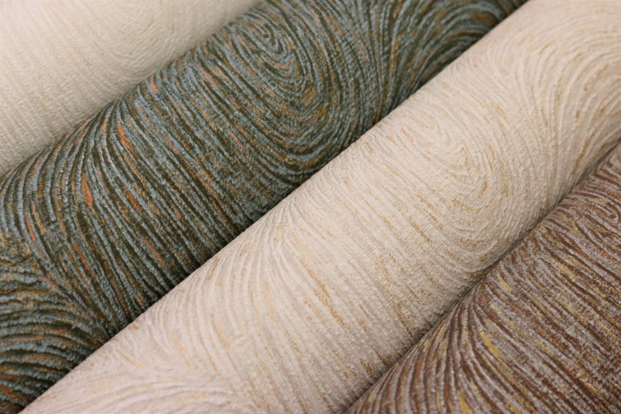 10-970111 Detailaufnahmen 10 Vague papier peint intissé bleu-bleu-gris Selection double largeur 970111