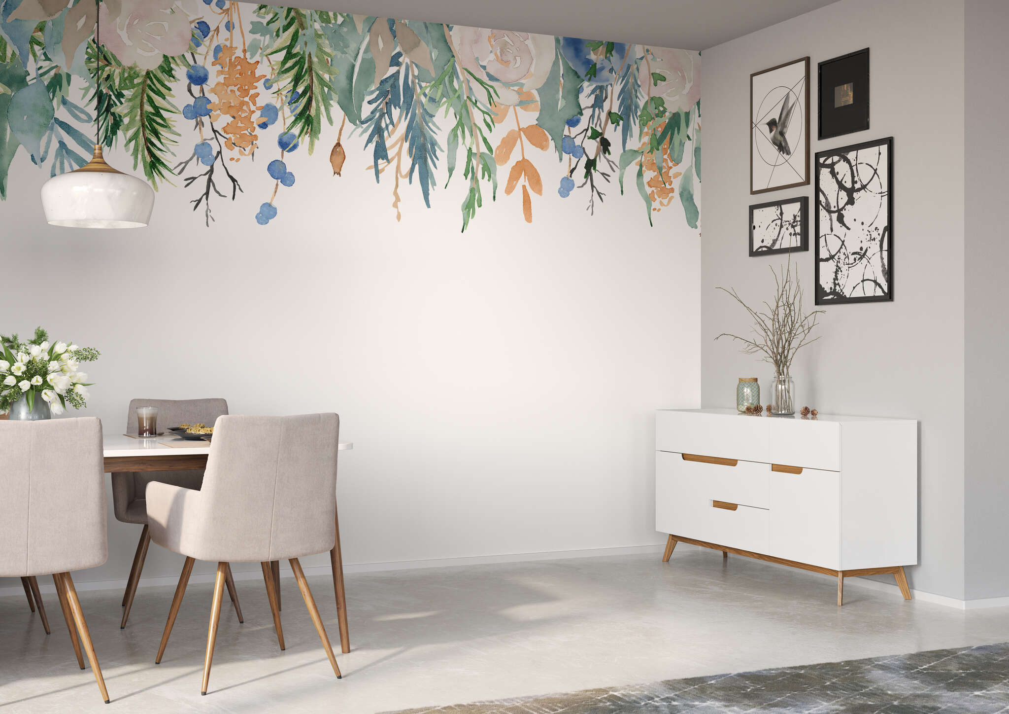 10-360042 Raumsituationen 1 Papier peint avec fleurs 360042