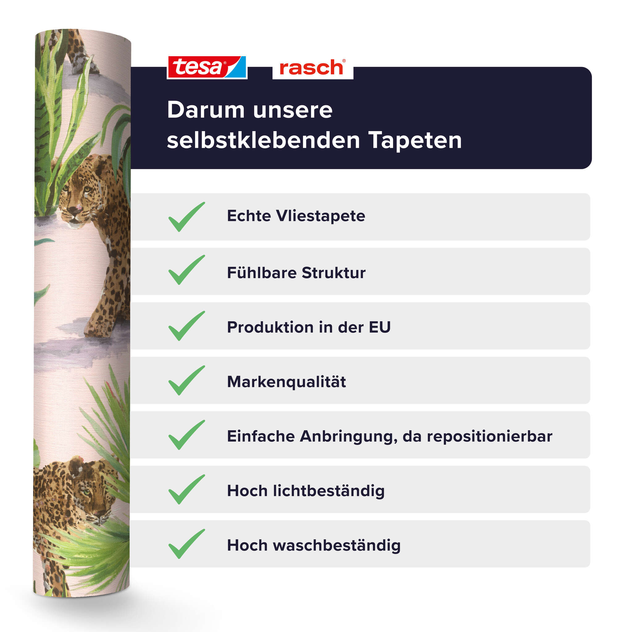 10-370409 Detailaufnahmen 4 Papier peint adhésif Savanna 370409 - Motif léopard exotique rose et vert