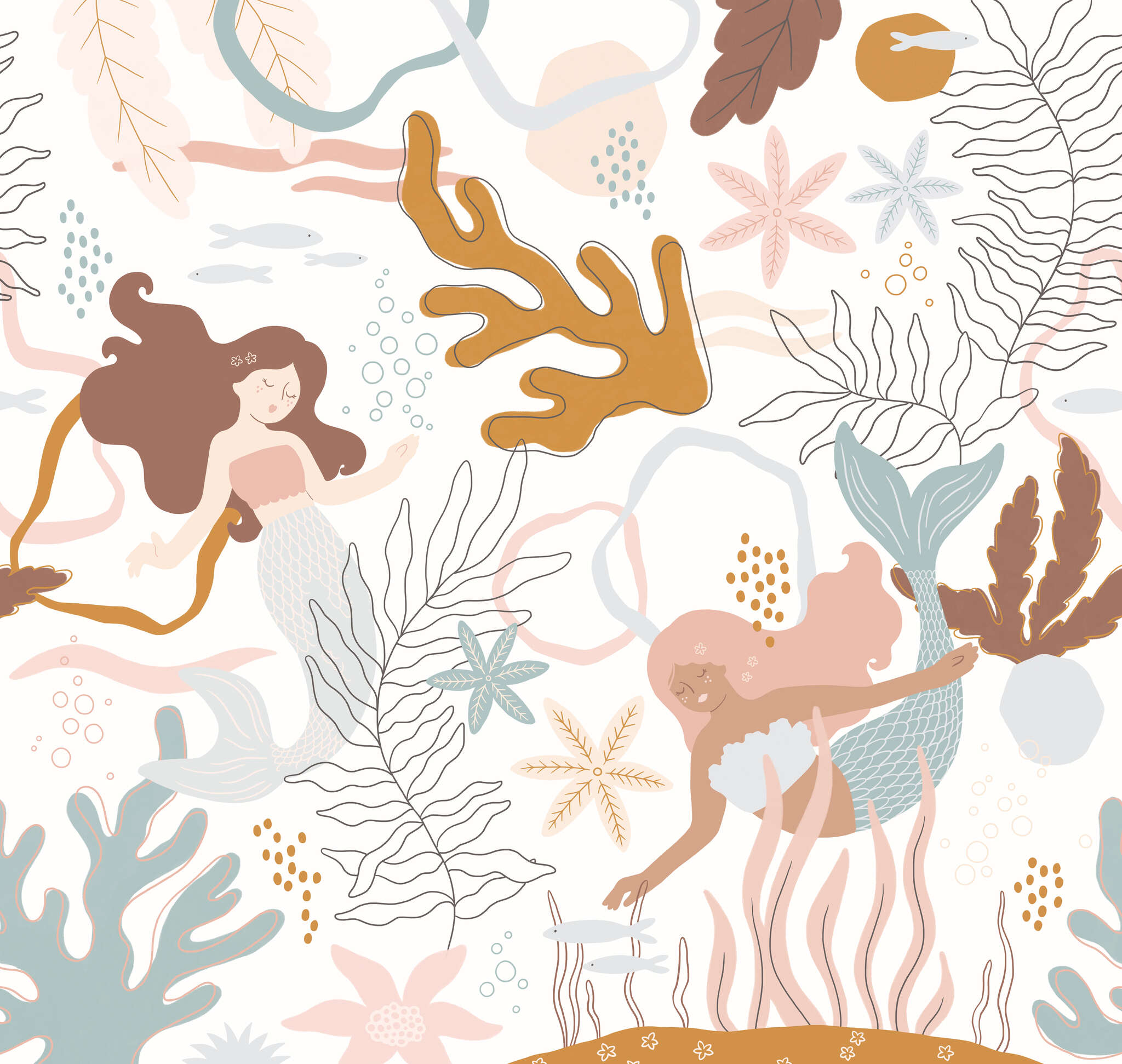 10-300019 Artikelscan 1 Wall mural Mermaid in Pink | Roomblush - RB010-RC